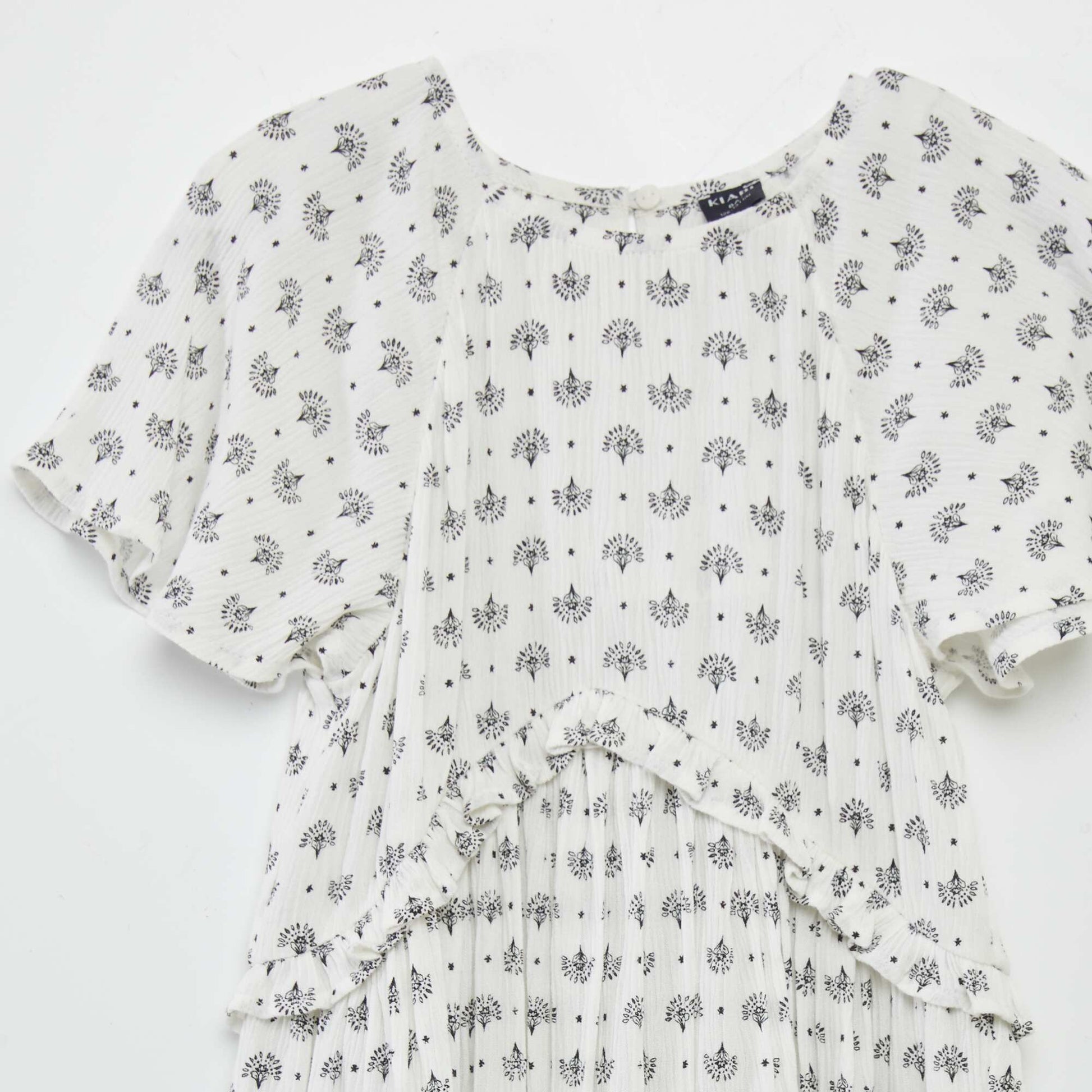 Robe en maille crêpe BLANC 'INDIAN'