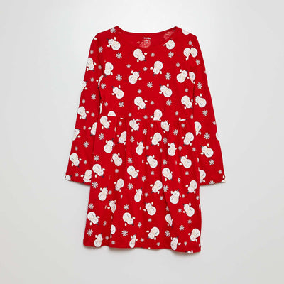 Robe en jersey avec imprimé fantaisie ROUGE