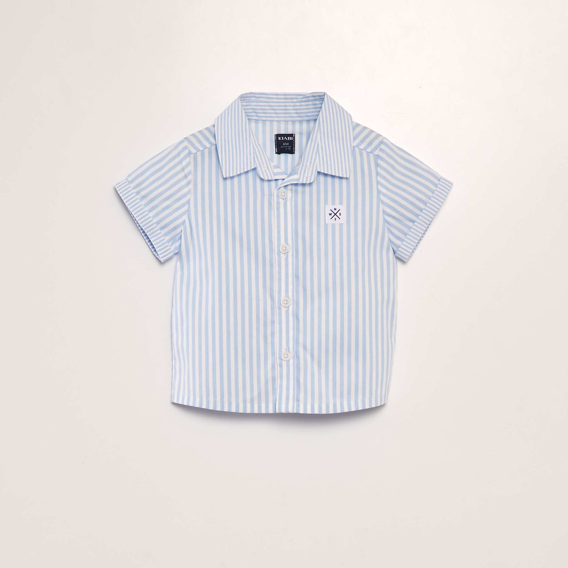 Chemise en popeline imprimée BLEU CLAIR