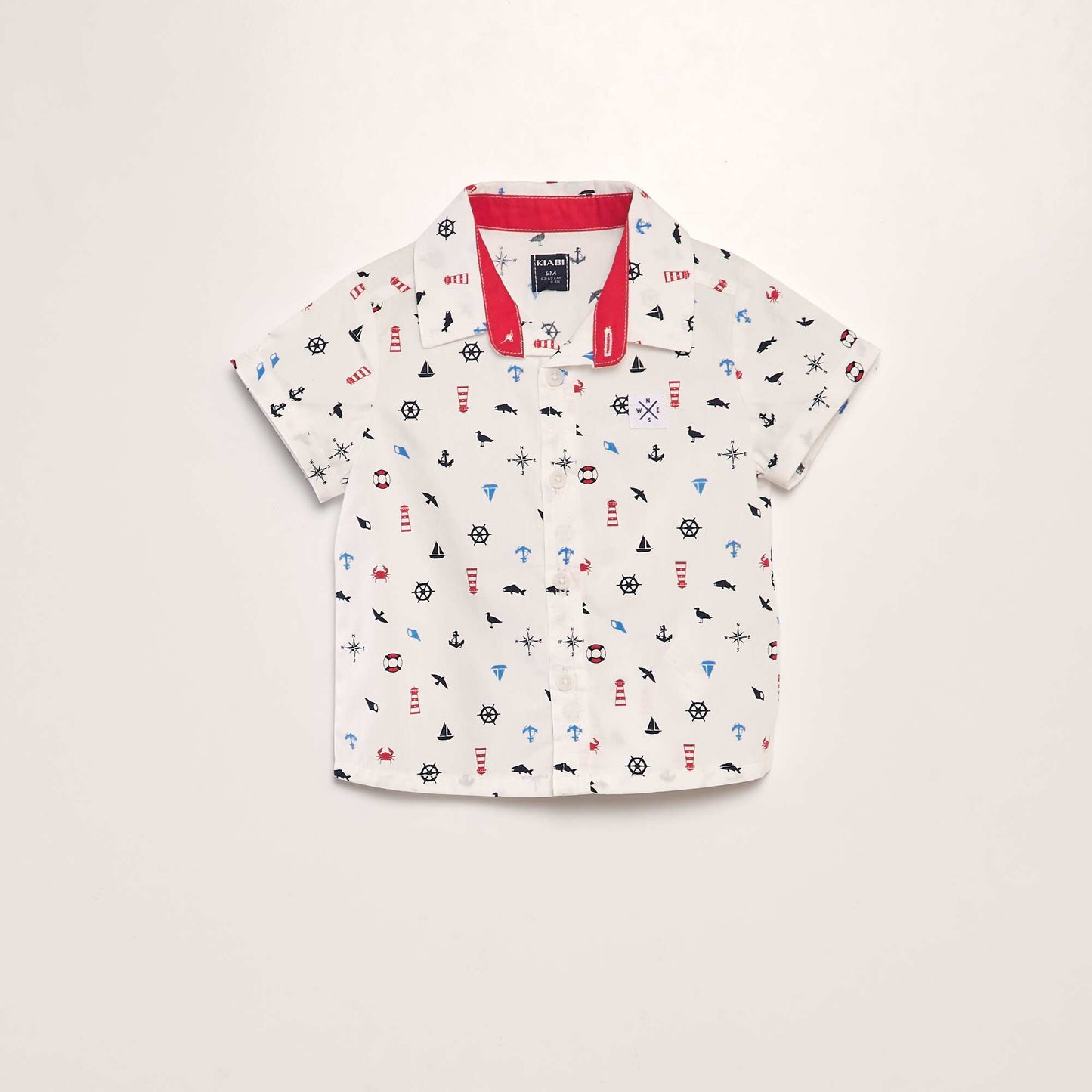 Chemise en popeline imprimée BLANC