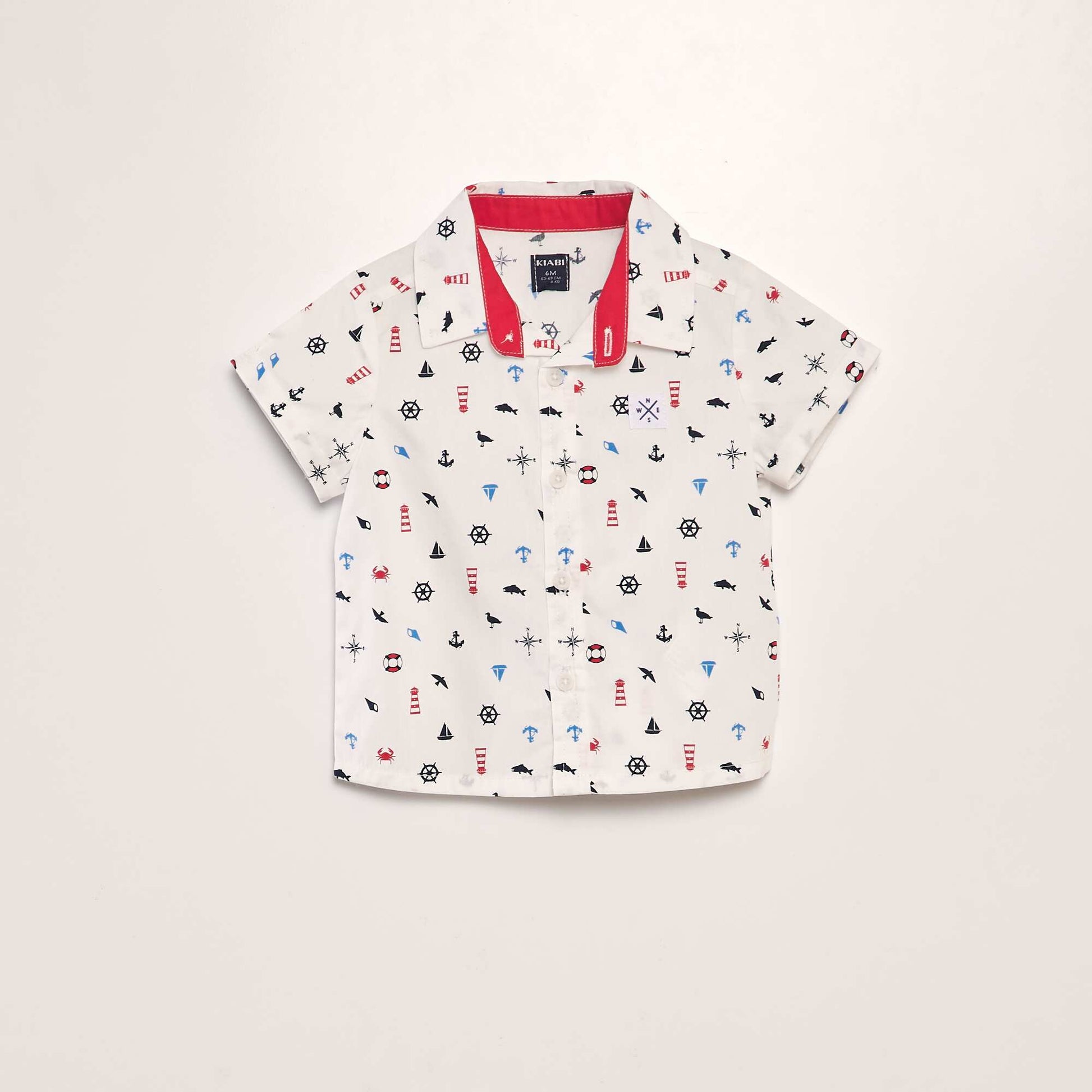 Chemise en popeline imprimée BLANC