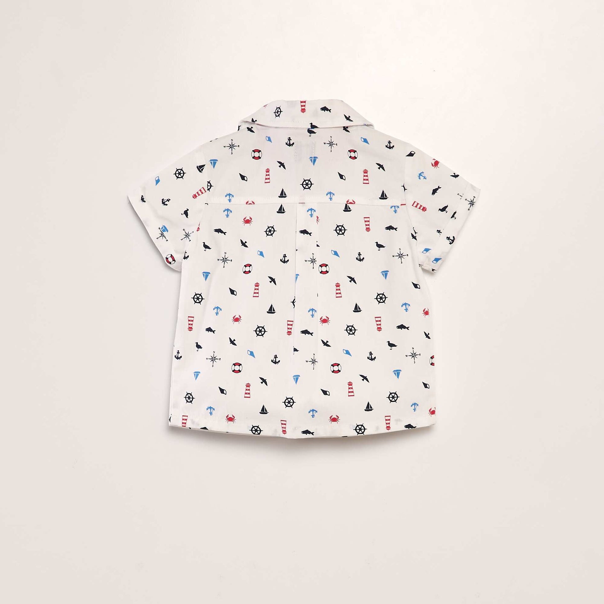 Chemise en popeline imprimée BLANC