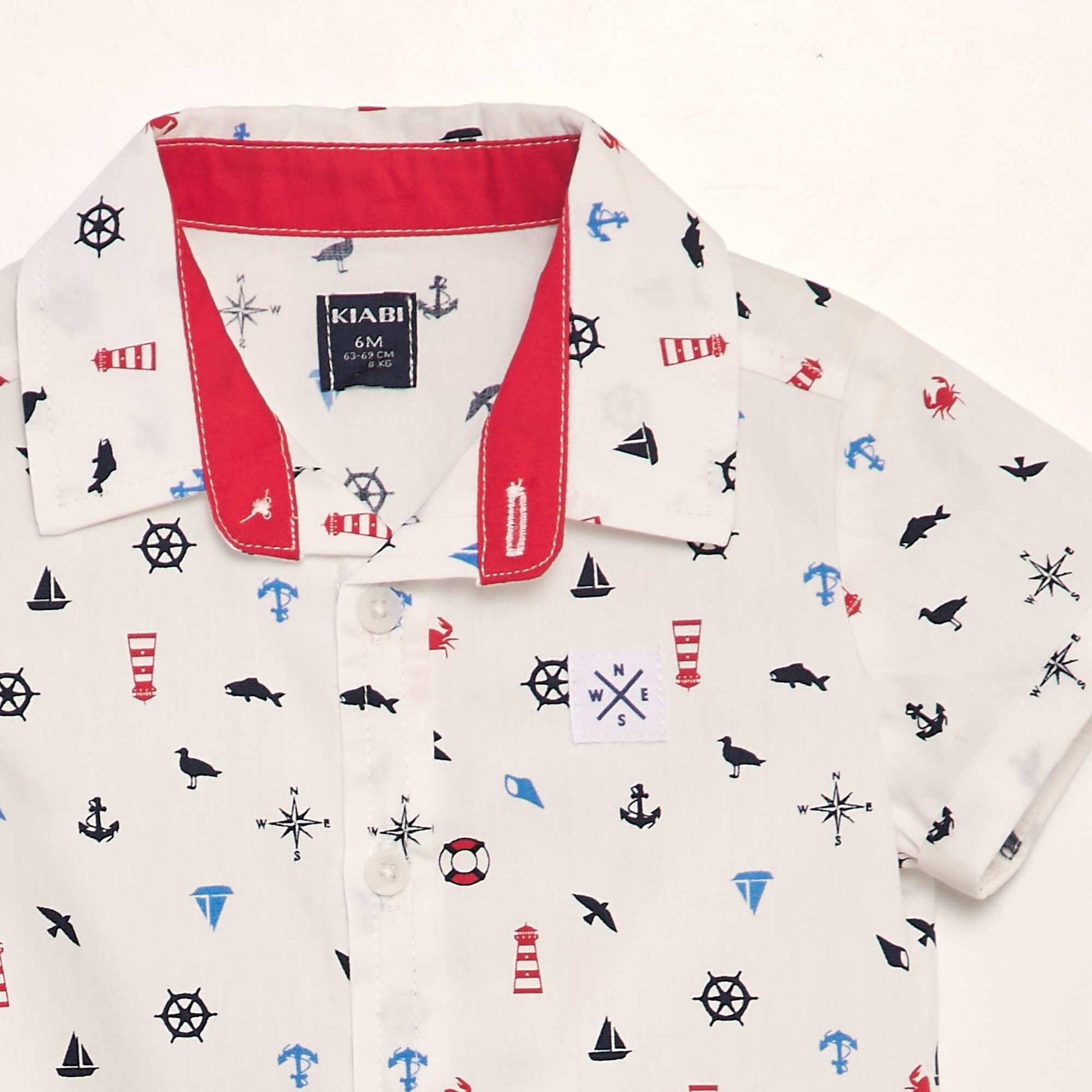 Chemise en popeline imprimée BLANC