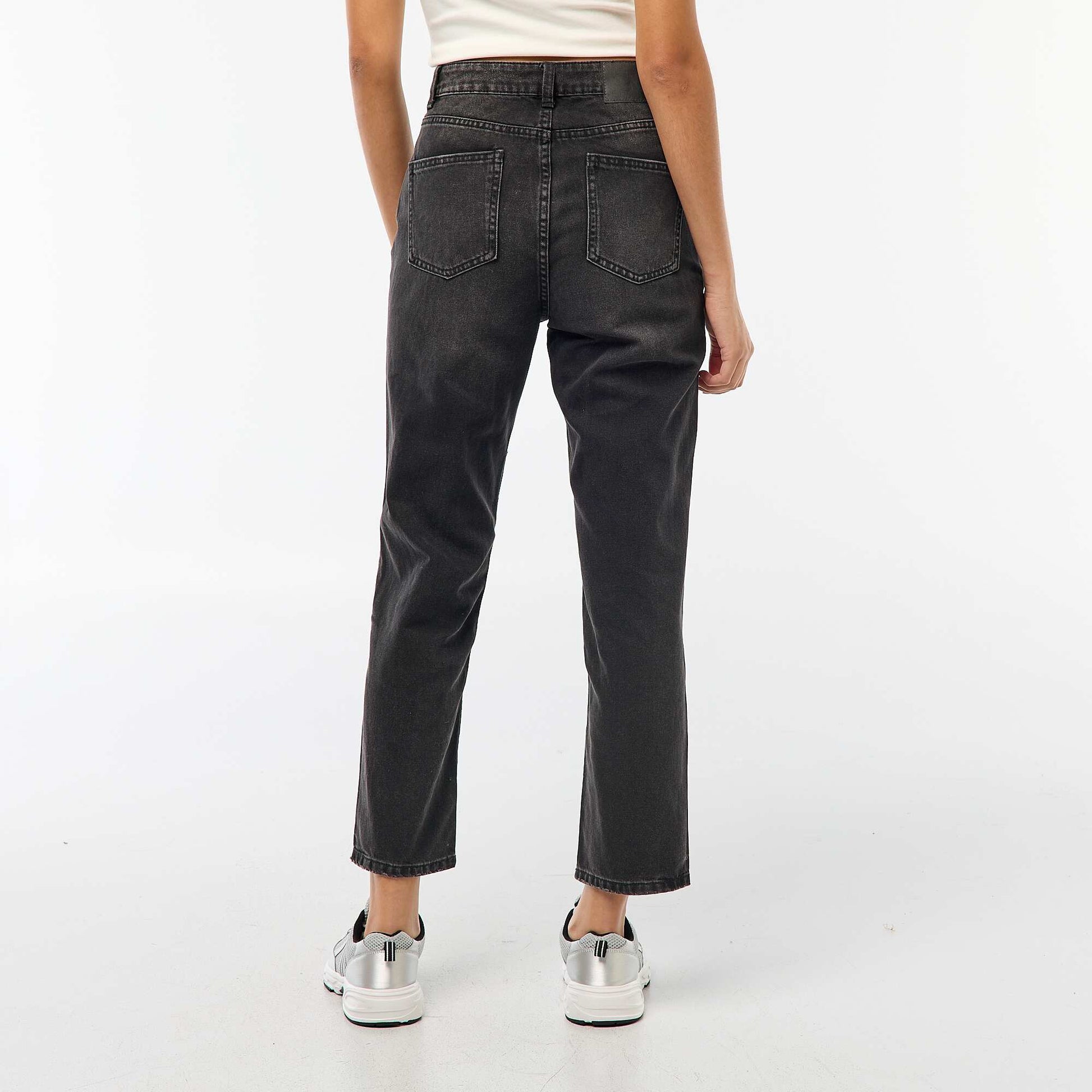 Jean droit à taille haute NOIR