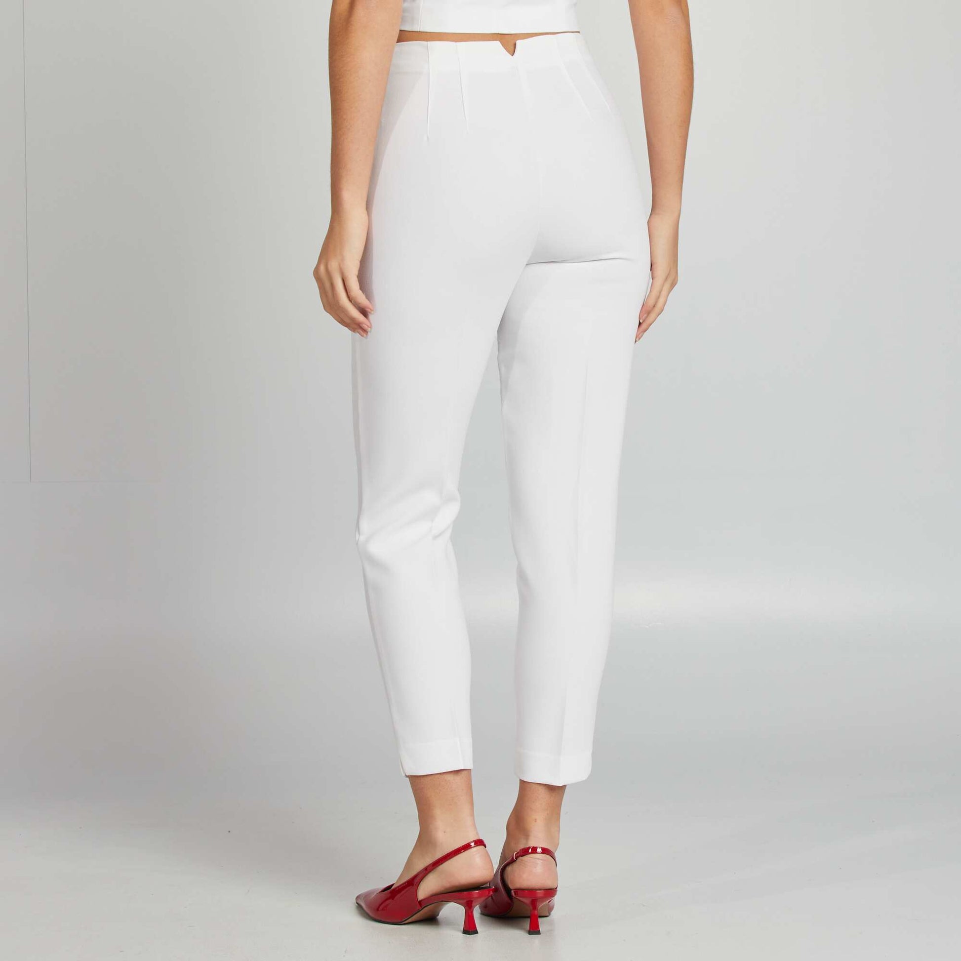 Pantalon droit taille haute BLANC