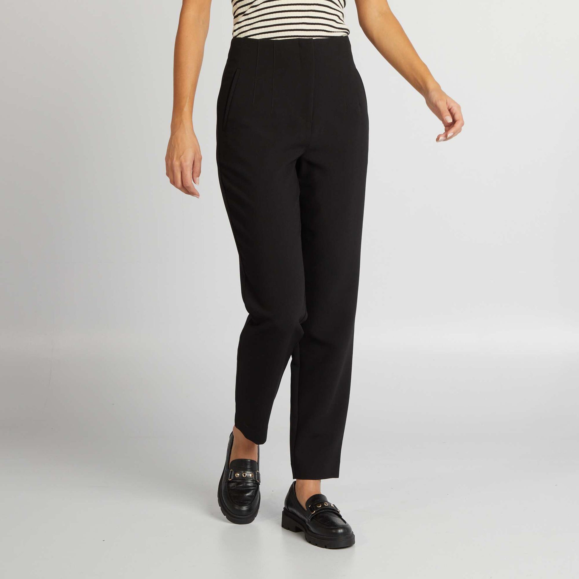 Pantalon droit taille haute NOIR