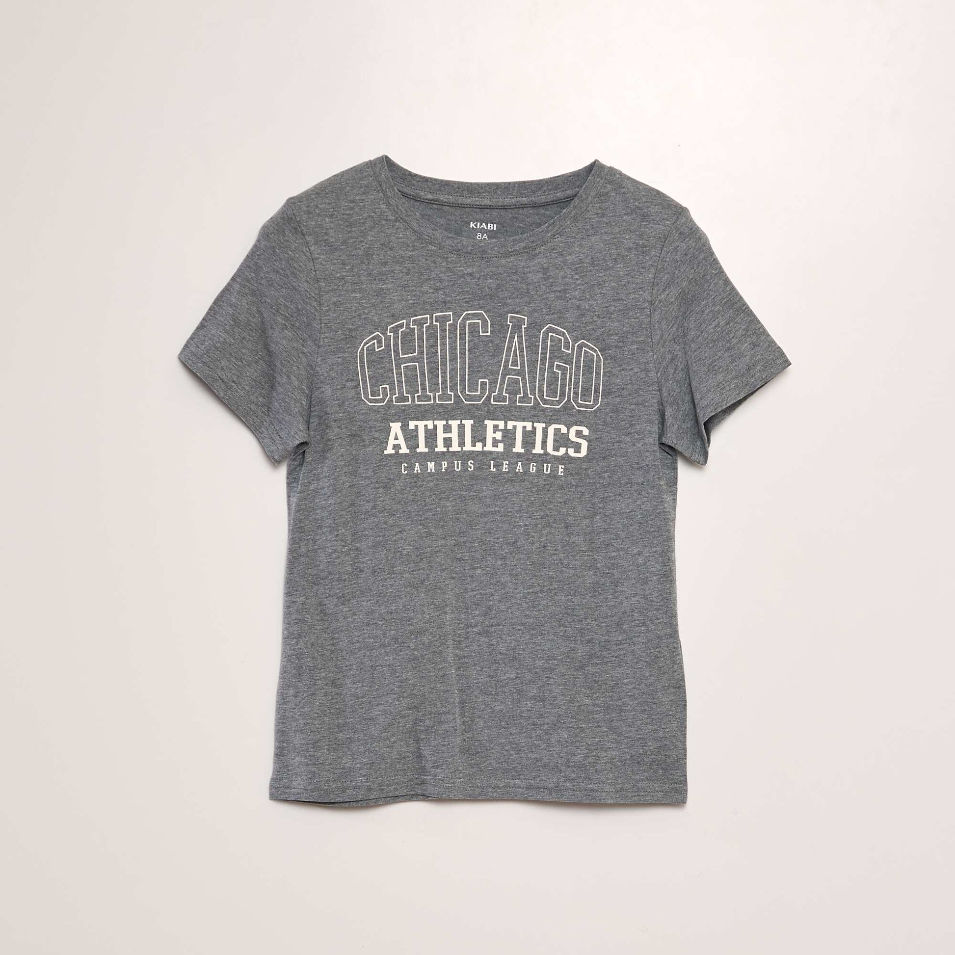 T-shirt en jersey imprimé GRIS