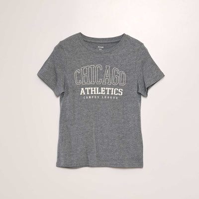T-shirt en jersey imprimé GRIS