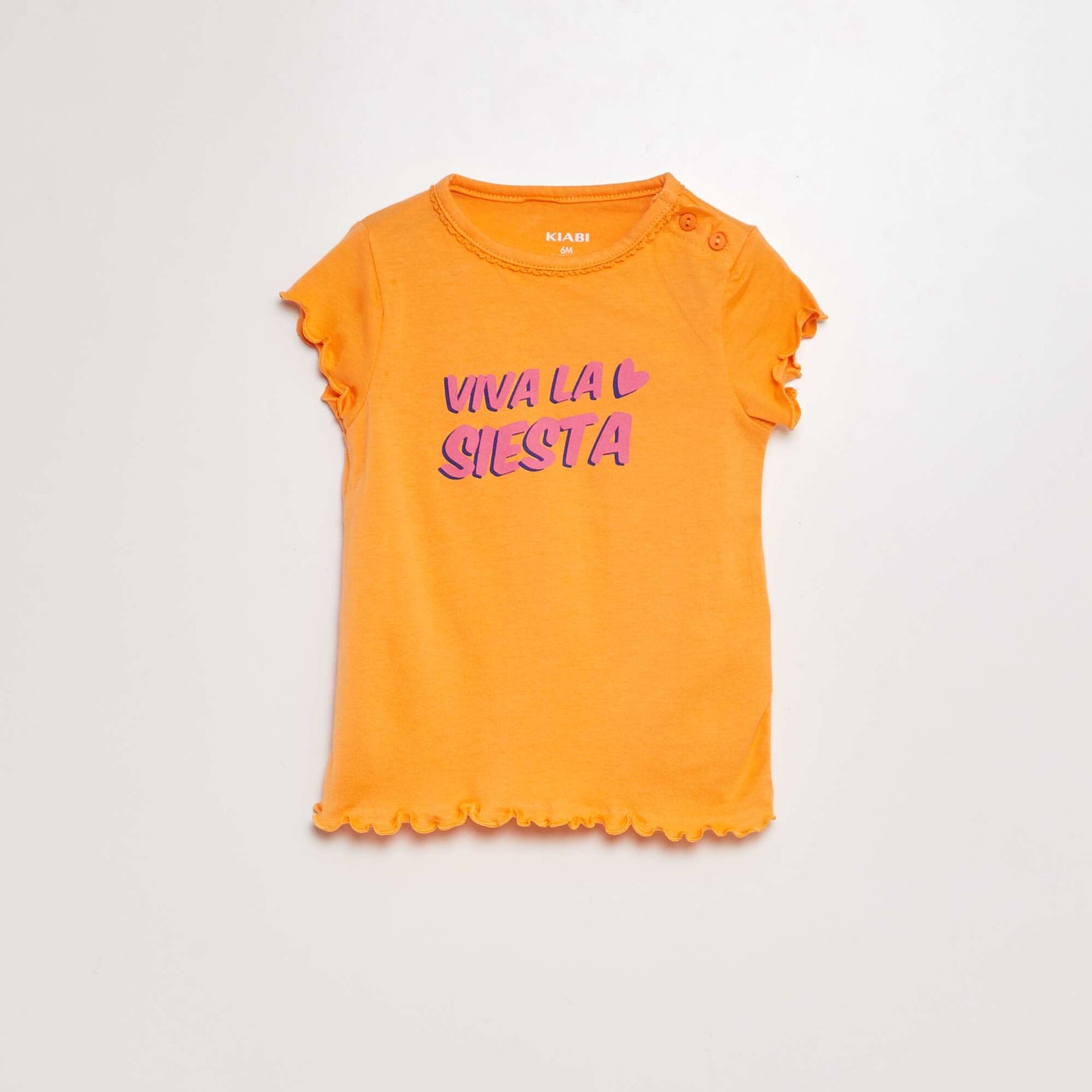 T-shirt imprimé avec manches volantée BLANC