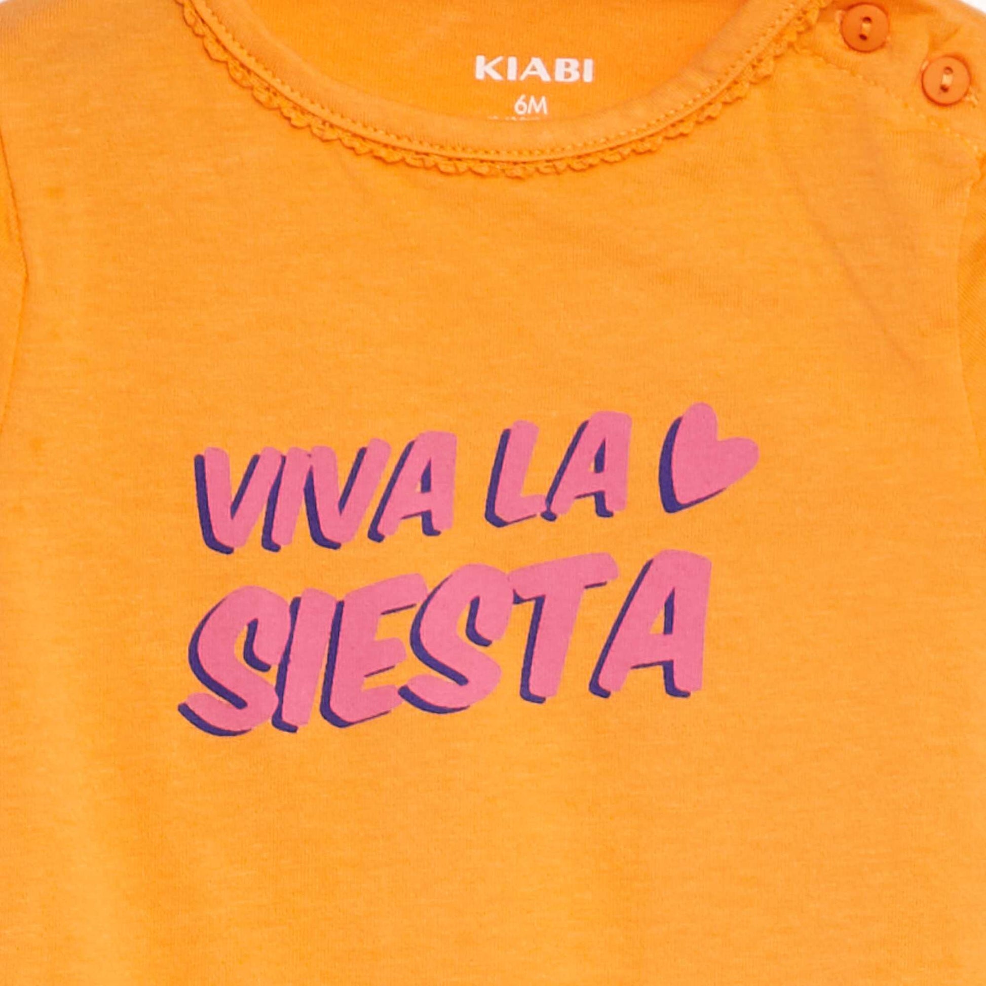 T-shirt imprimé avec manches volantée BLANC