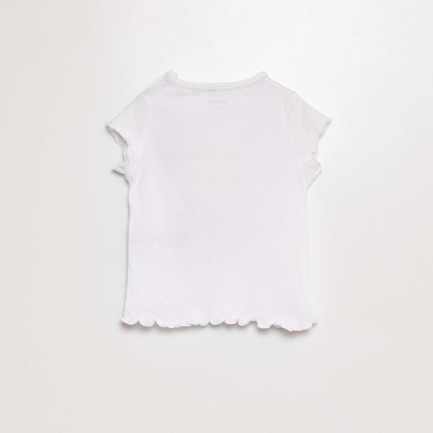 T-shirt imprimé avec manches volantée BLANC