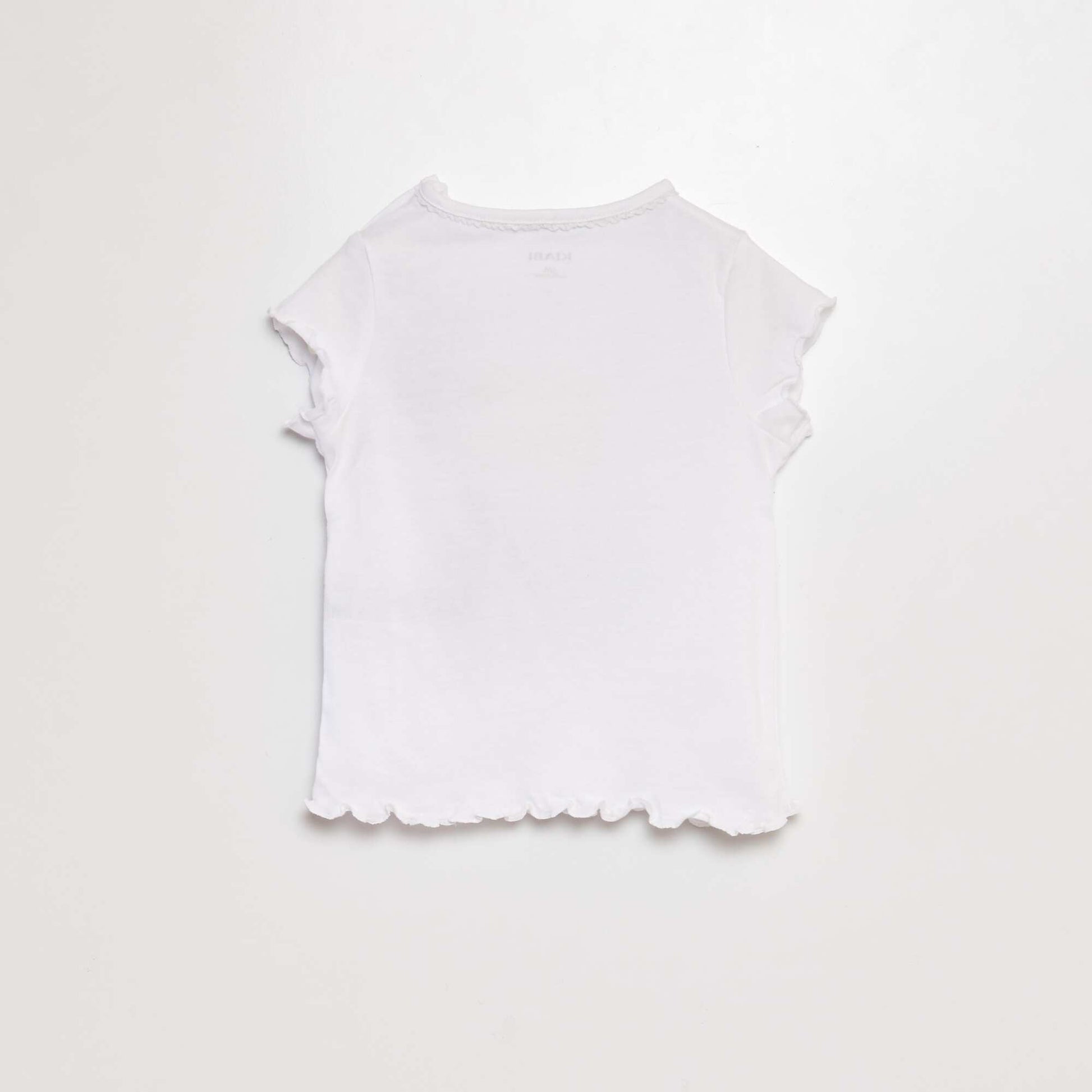T-shirt imprimé avec manches volantée BLANC