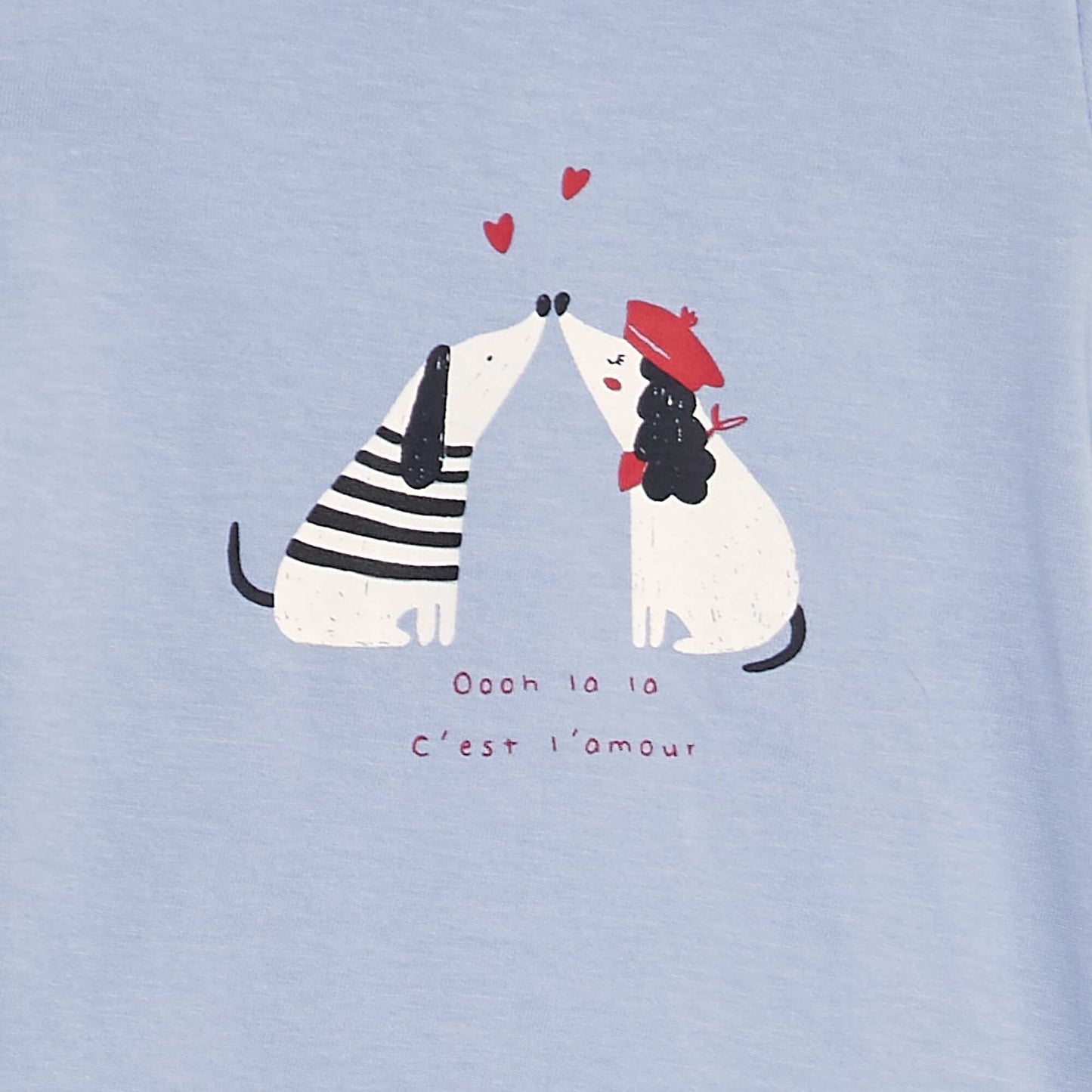 T-shirt avec col collerette BLEU