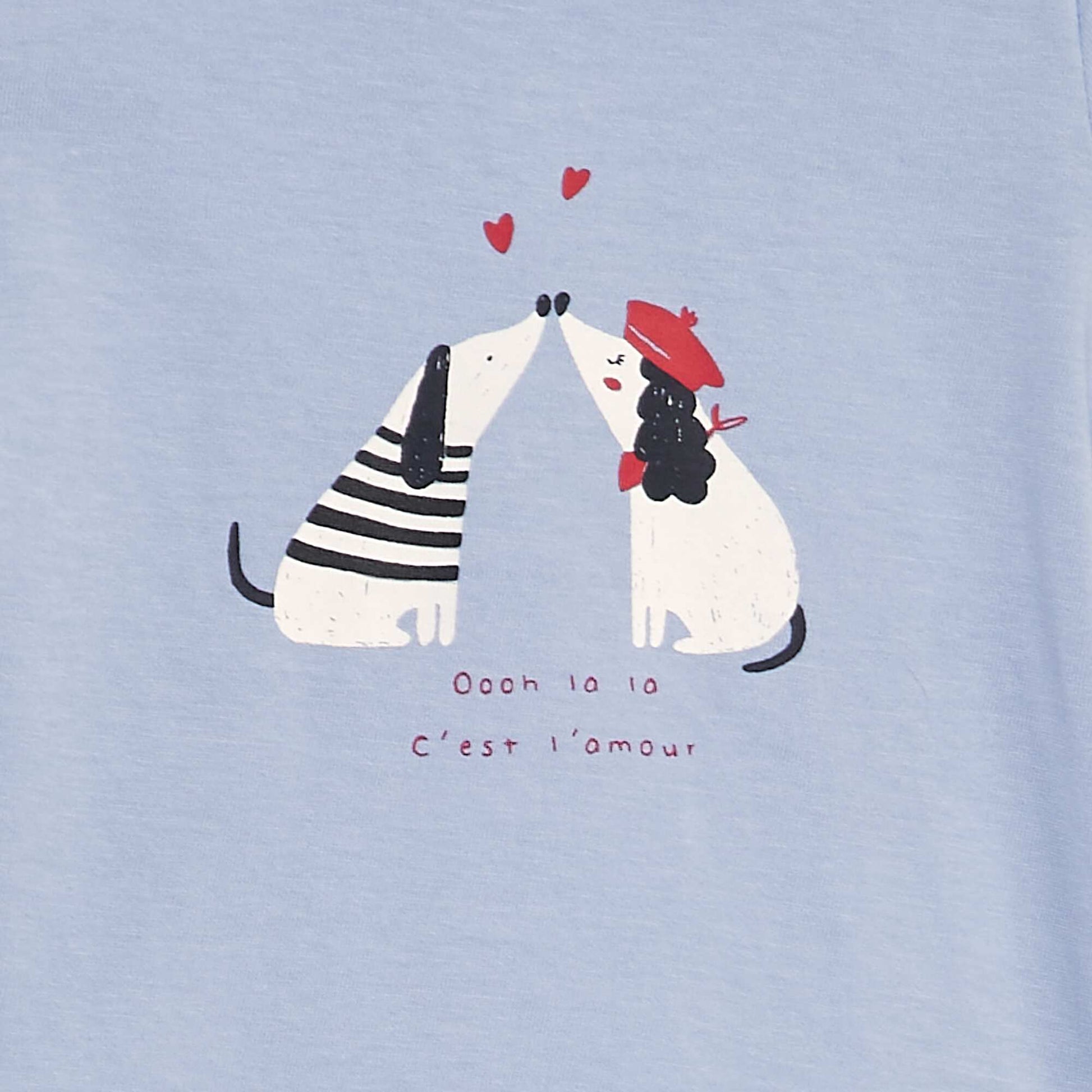 T-shirt avec col collerette BLEU