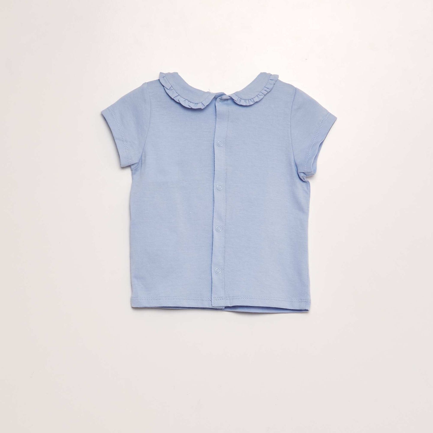 T-shirt avec col collerette BLEU