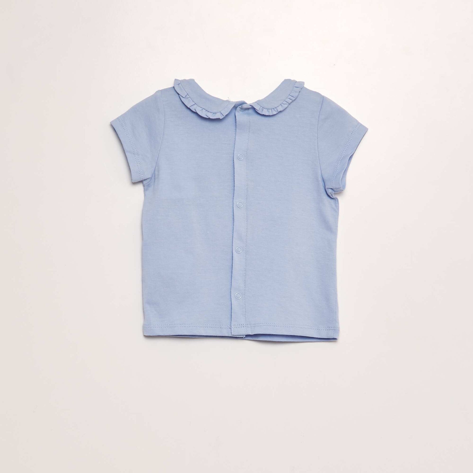 T-shirt avec col collerette BLEU