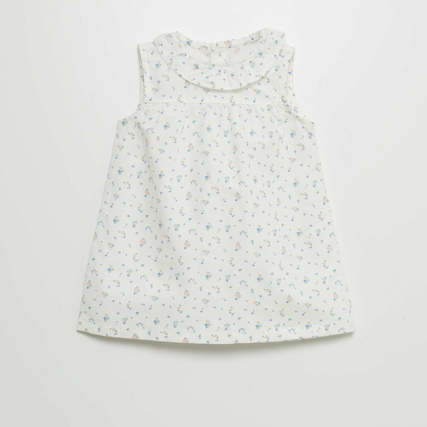Robe évasée avec collerette BLANC