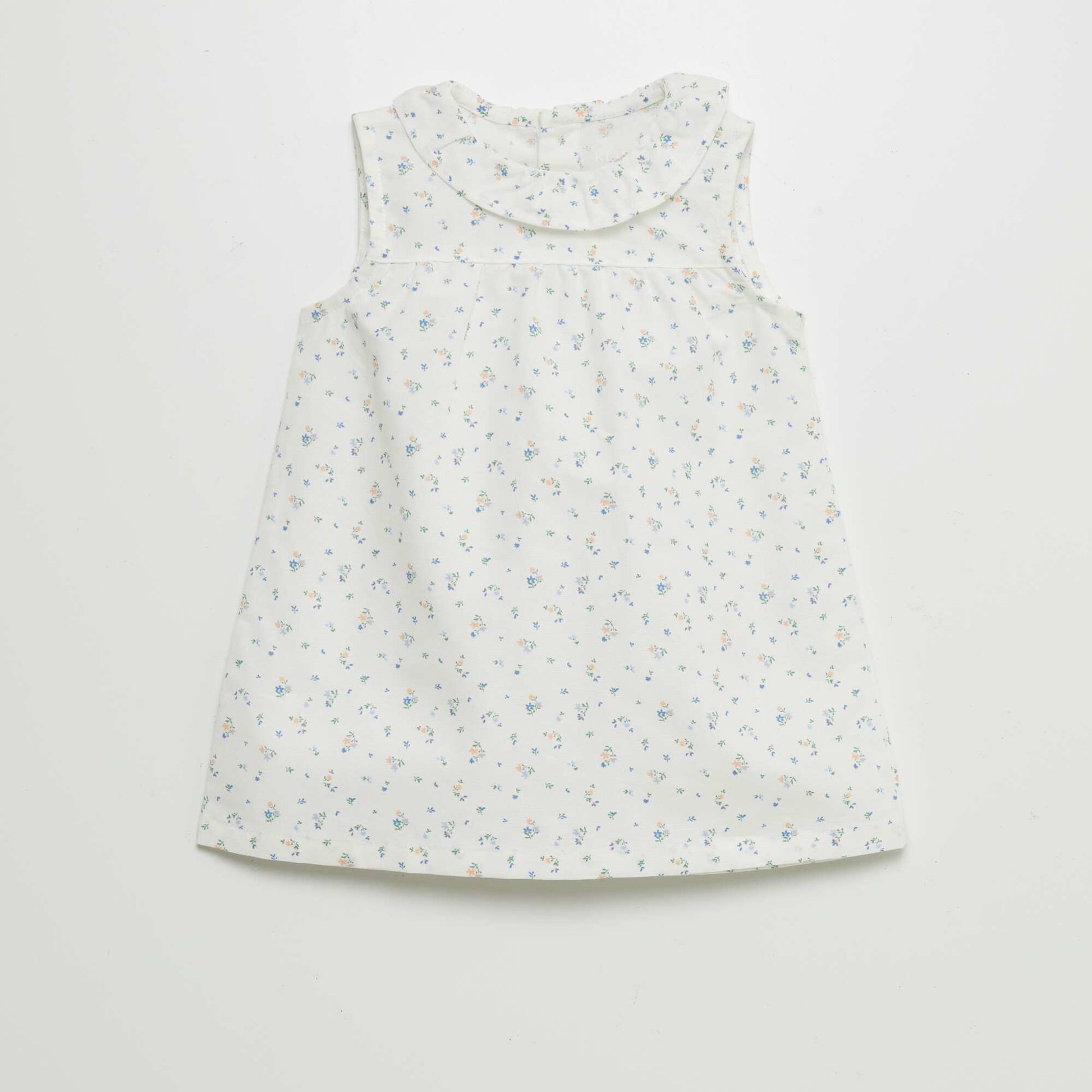 Robe évasée avec collerette BLANC