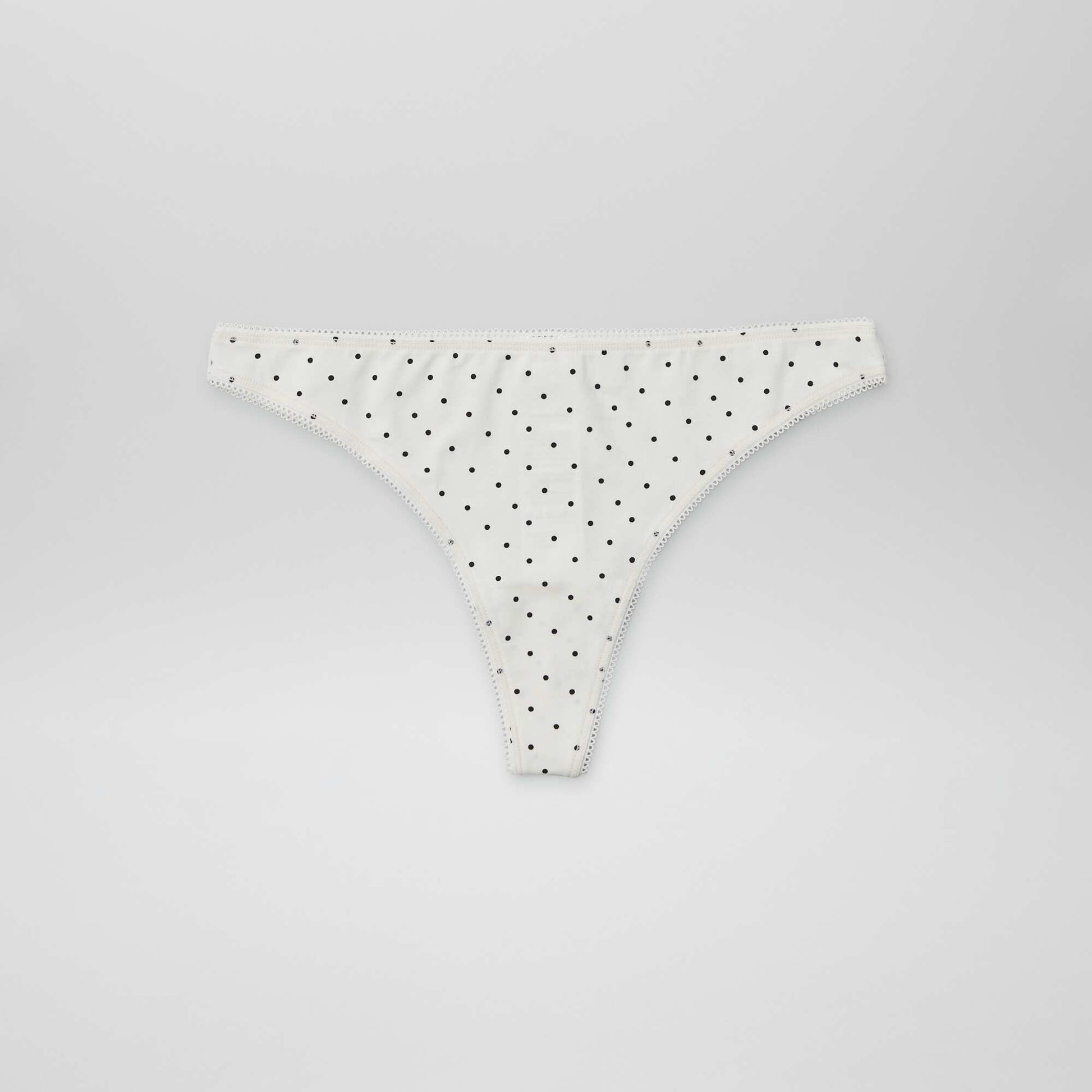 Lot de 3 tangas en coton éCRU/NOIR/ROSE