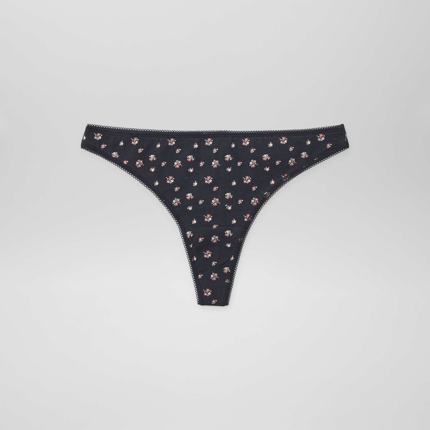 Lot de 3 tangas en coton éCRU/NOIR/ROSE