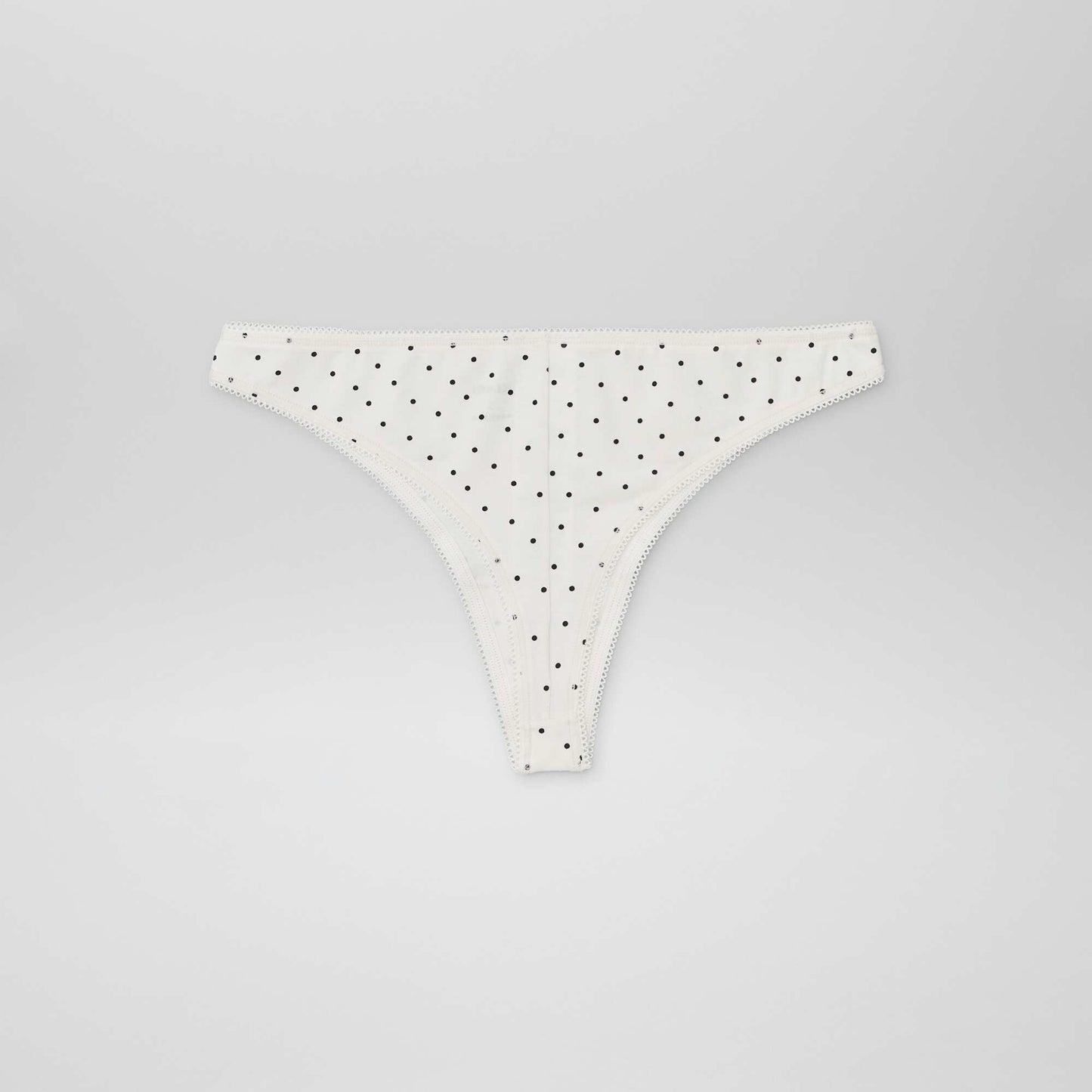 Lot de 3 tangas en coton éCRU/NOIR/ROSE