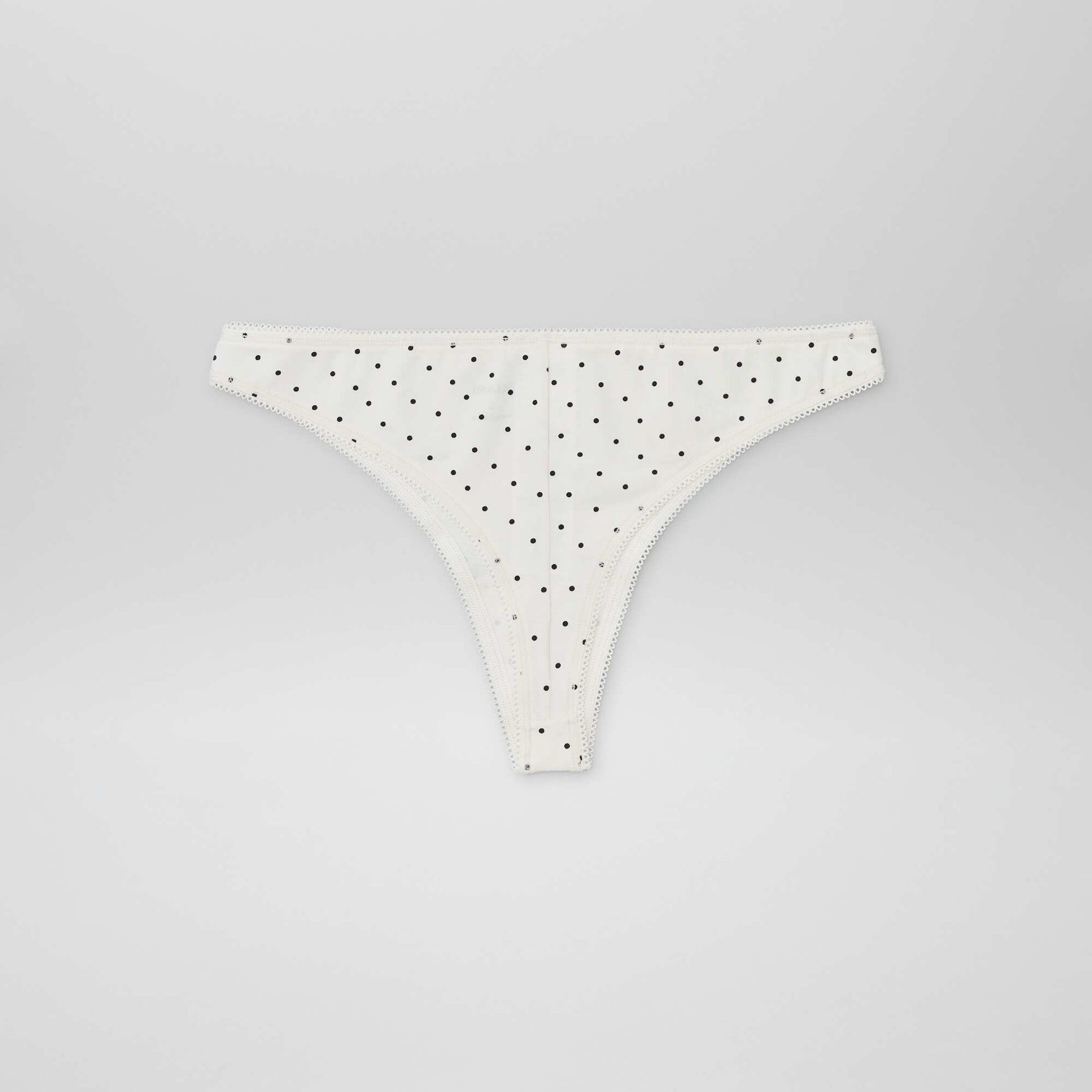 Lot de 3 tangas en coton éCRU/NOIR/ROSE