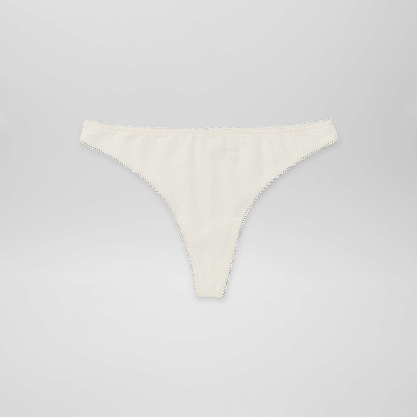 Lot de 3 tangas en coton ECRU/GRIS/NOIR