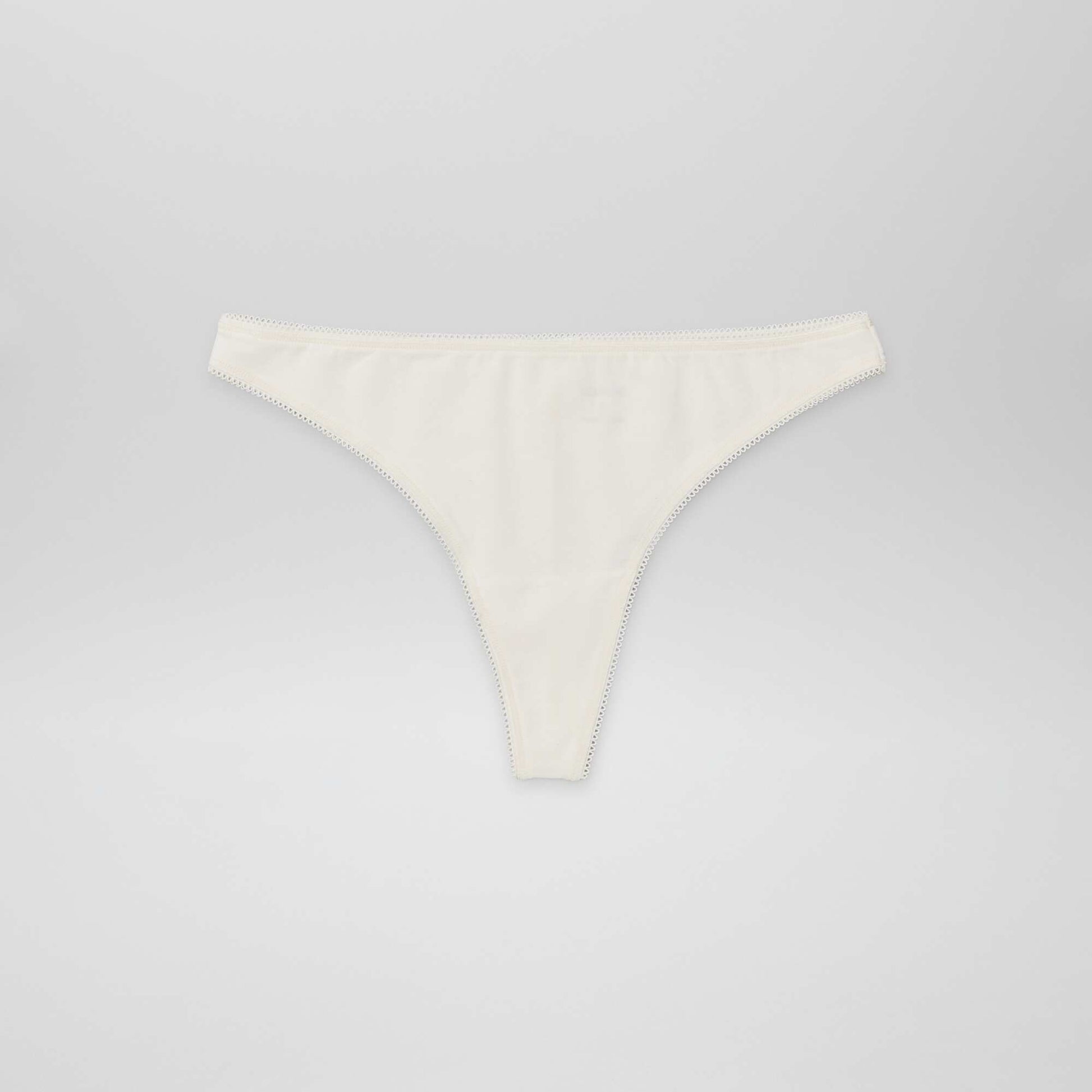 Lot de 3 tangas en coton ECRU/GRIS/NOIR