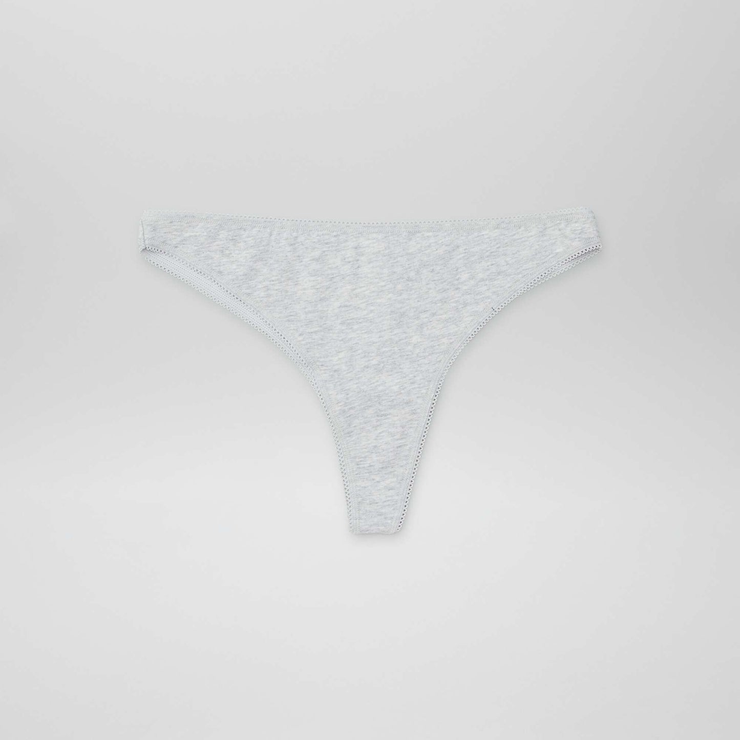 Lot de 3 tangas en coton ECRU/GRIS/NOIR