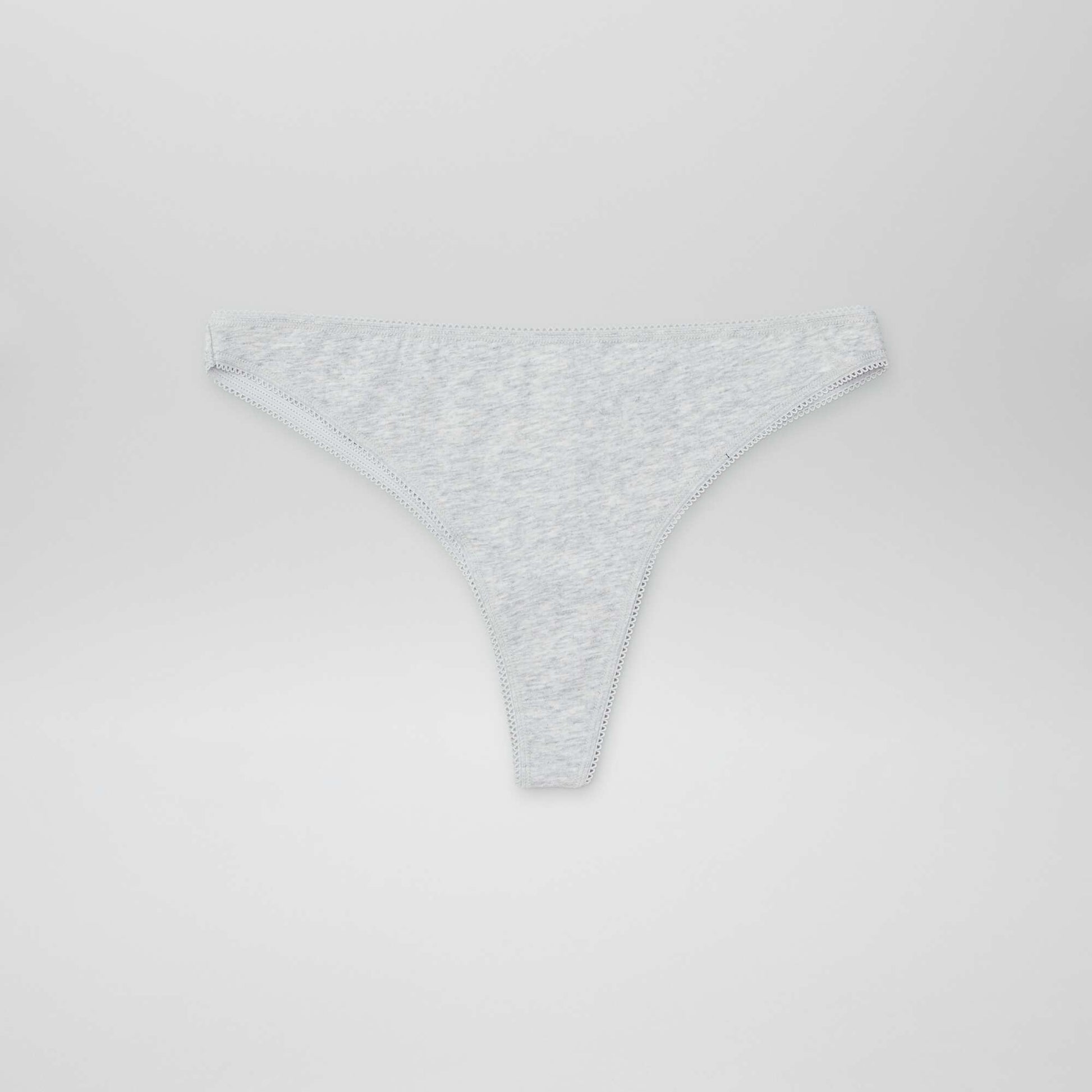 Lot de 3 tangas en coton ECRU/GRIS/NOIR