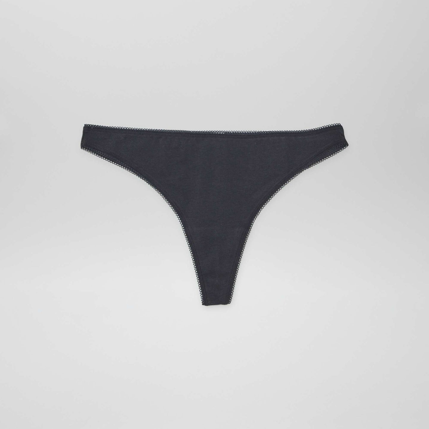 Lot de 3 tangas en coton ECRU/GRIS/NOIR