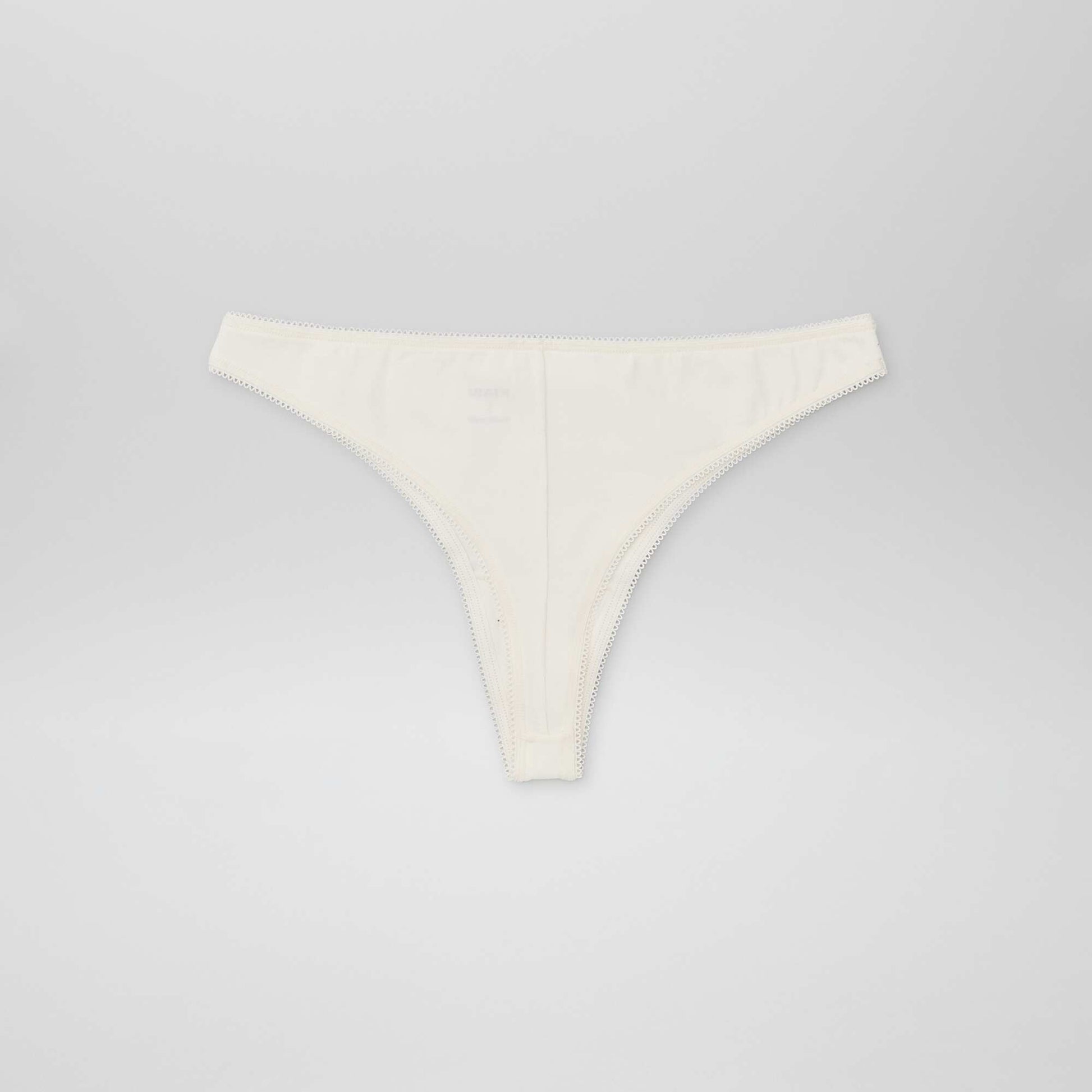 Lot de 3 tangas en coton ECRU/GRIS/NOIR