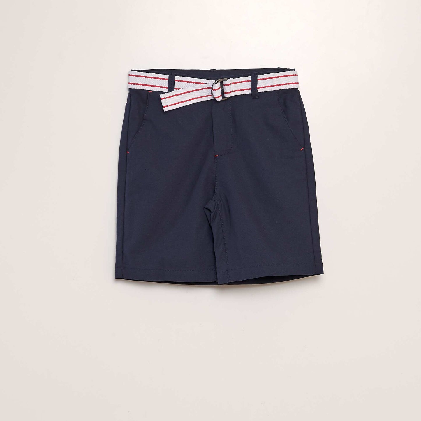 Bermuda avec ceinture contrastante BLEU MARINE