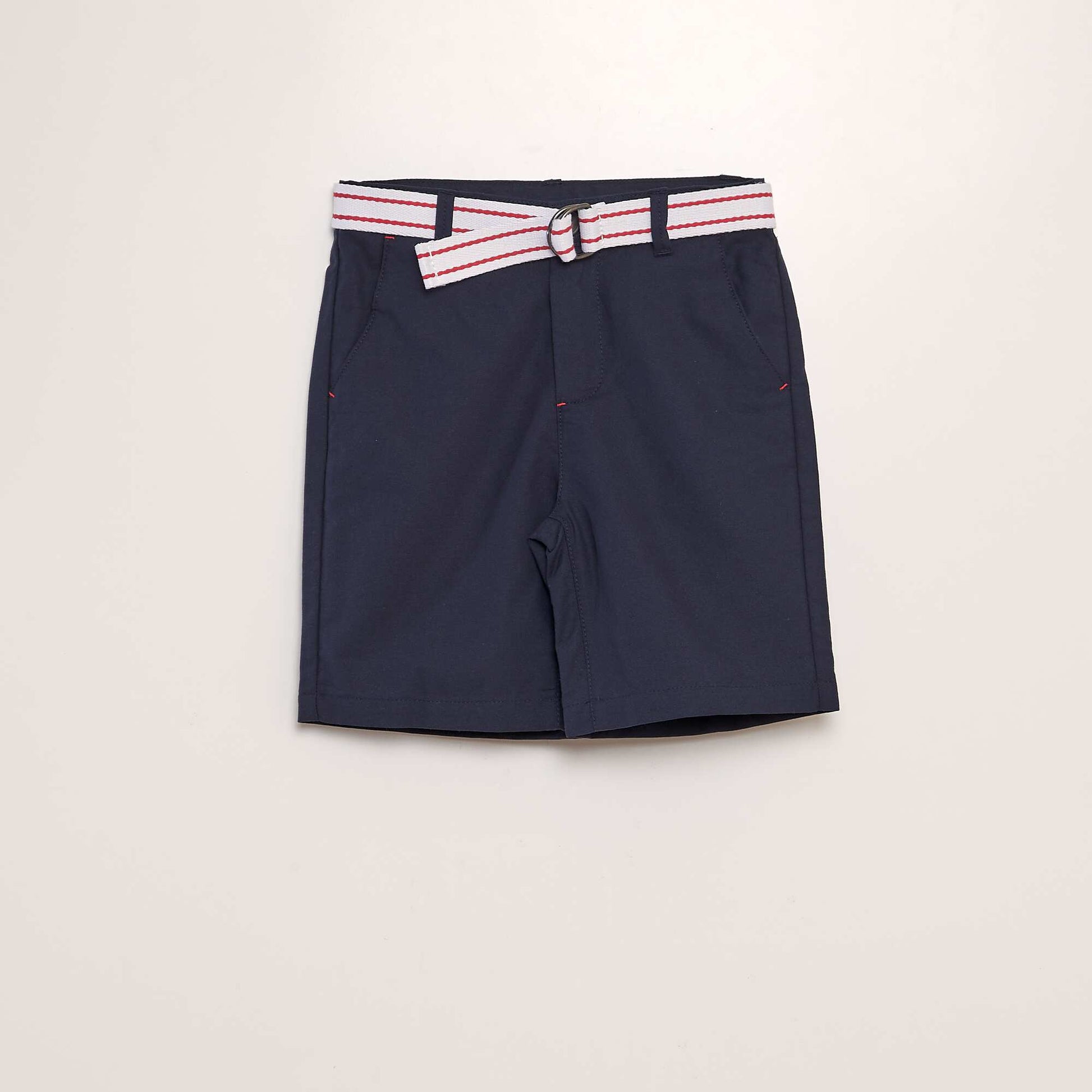 Bermuda avec ceinture contrastante BLEU MARINE