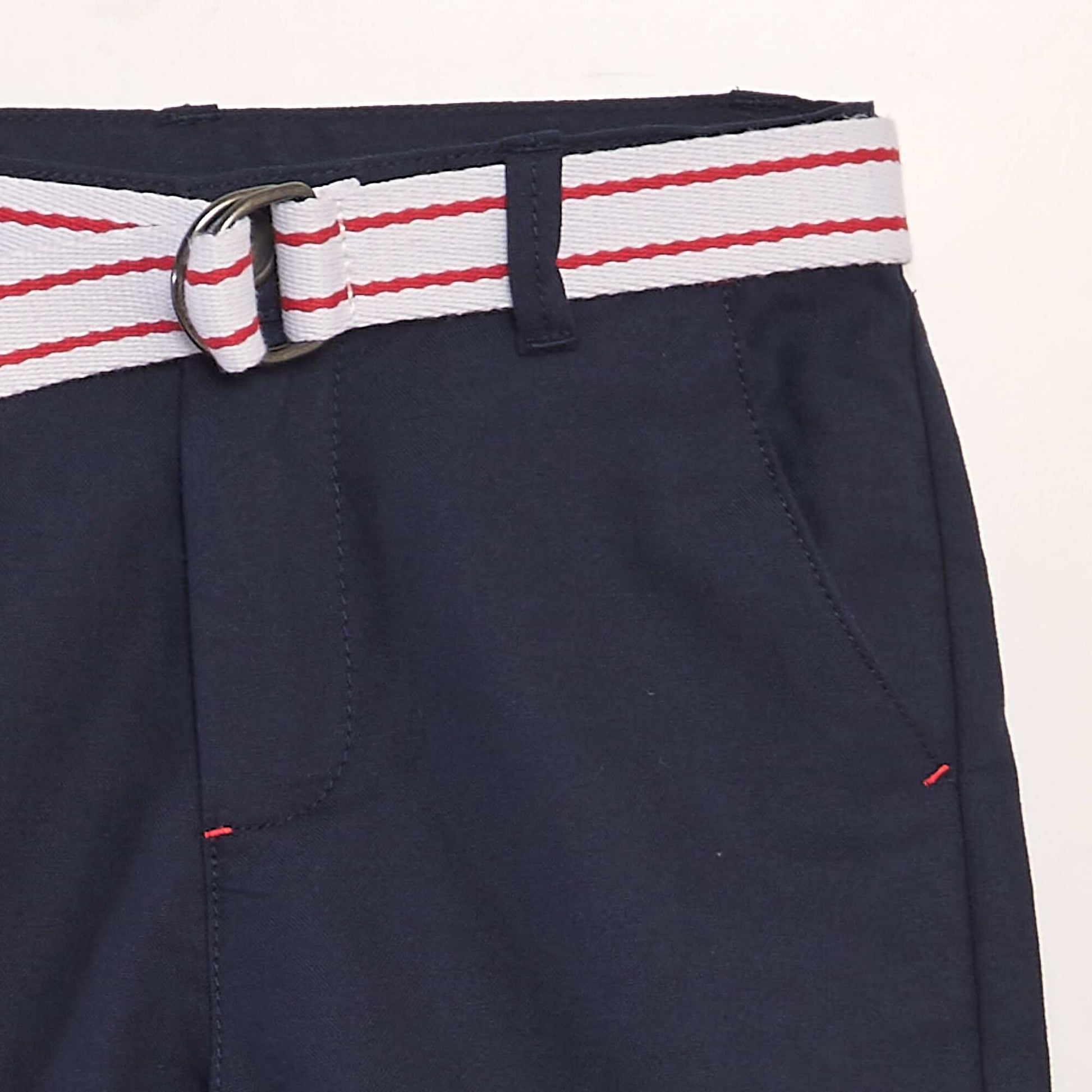 Bermuda avec ceinture contrastante BLEU MARINE