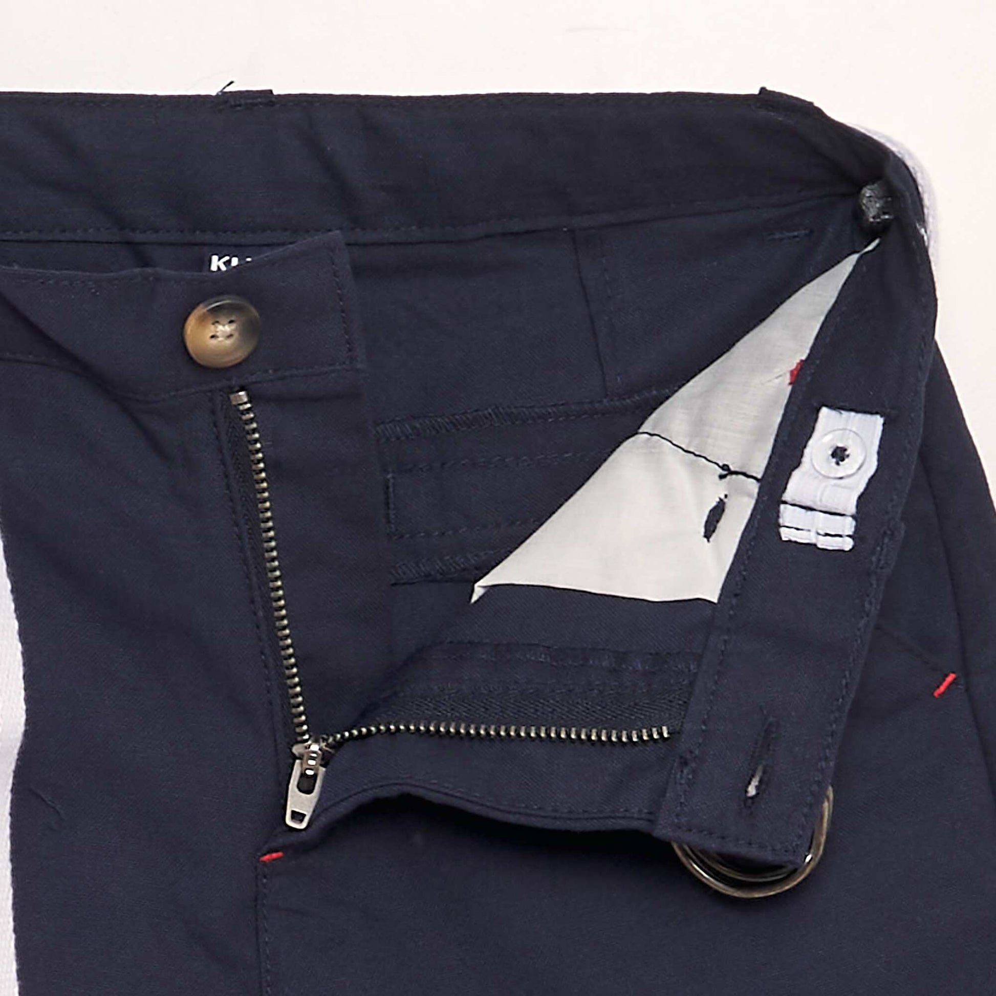 Bermuda avec ceinture contrastante BLEU MARINE