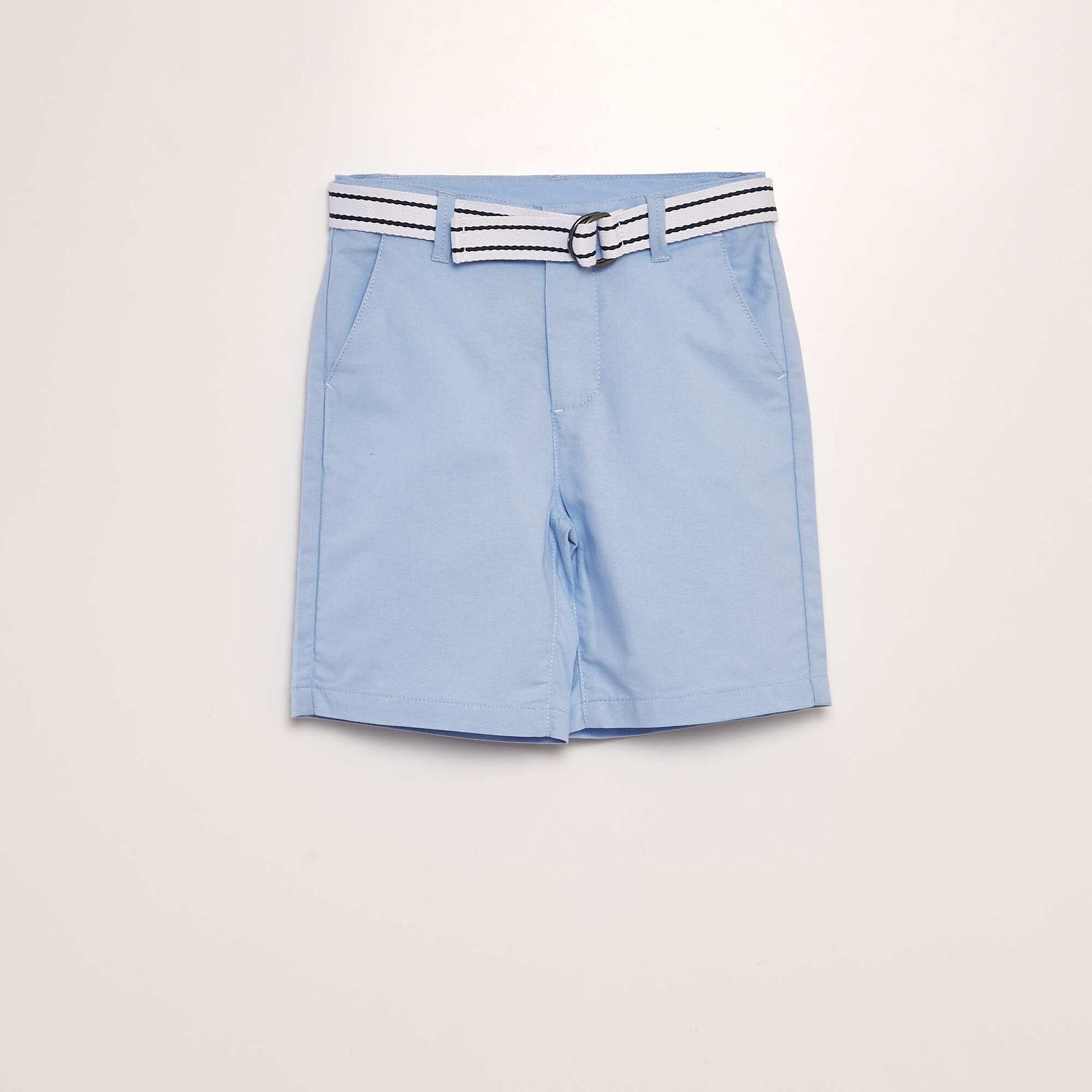 Bermuda avec ceinture contrastante BLEU CIEL