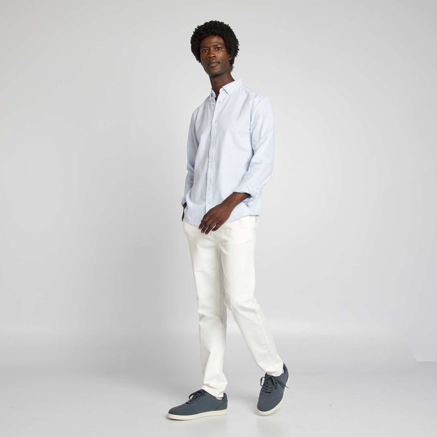 Pantalon chino uni BLANC