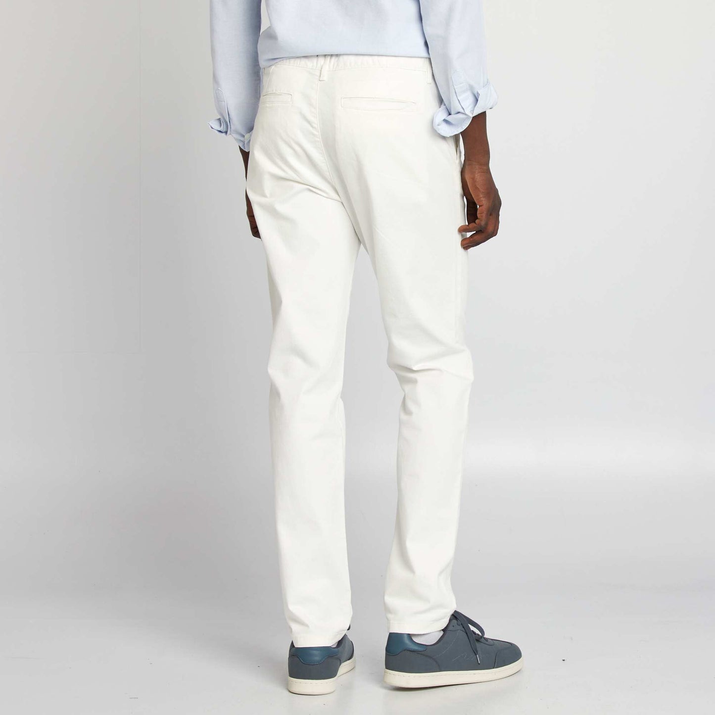 Pantalon chino uni BLANC