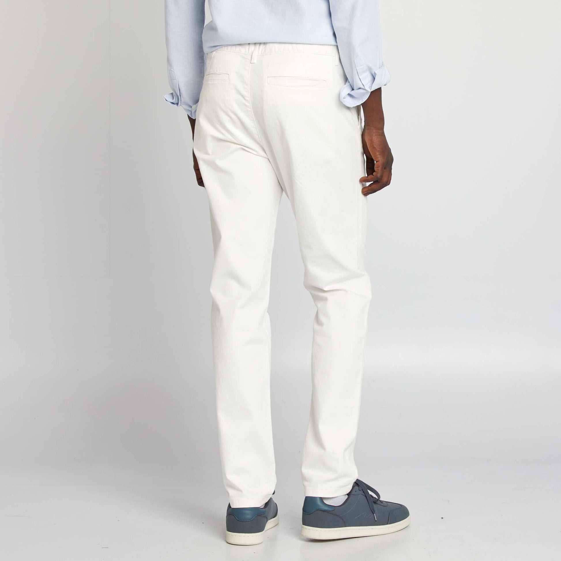 Pantalon chino uni BLANC