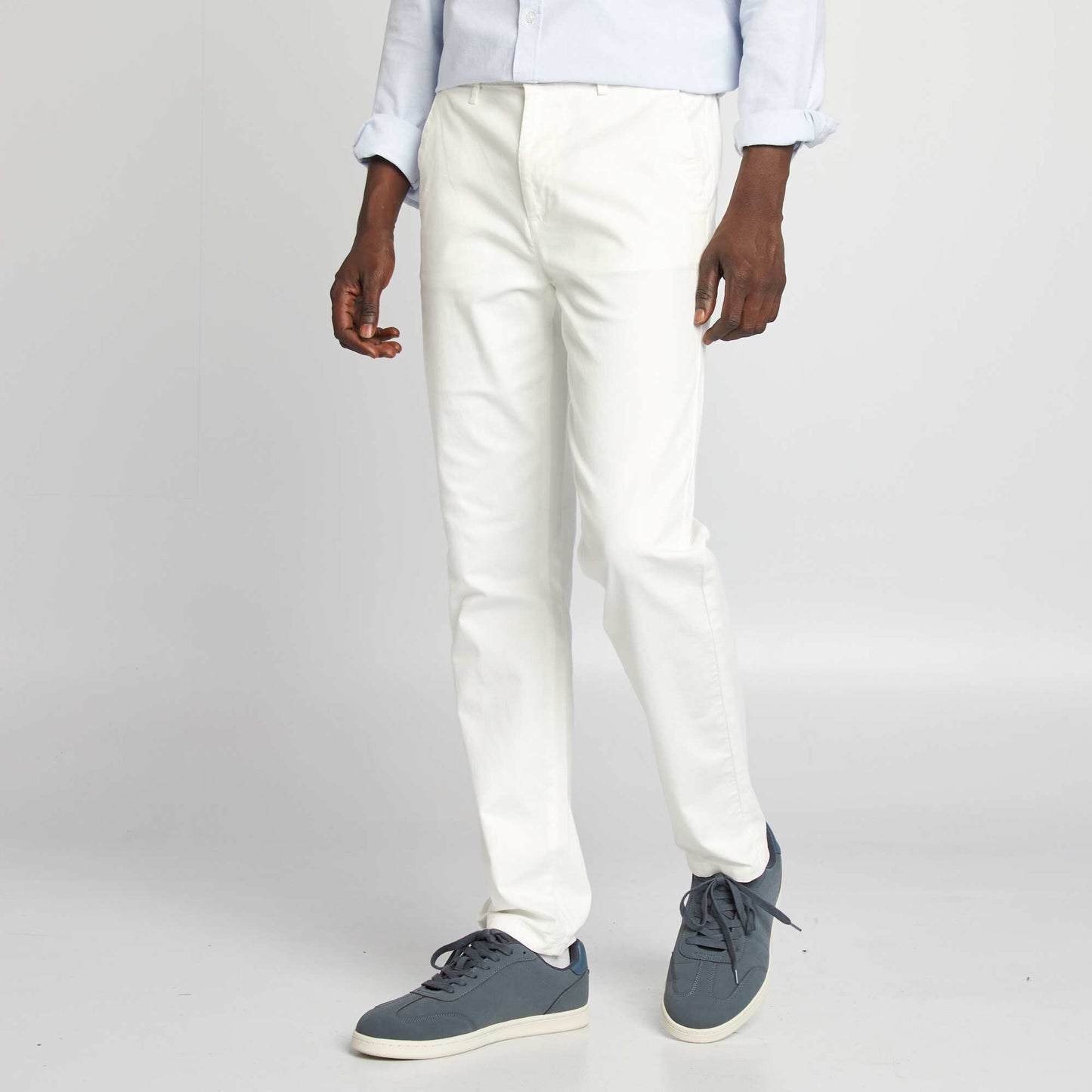 Pantalon chino uni BLANC