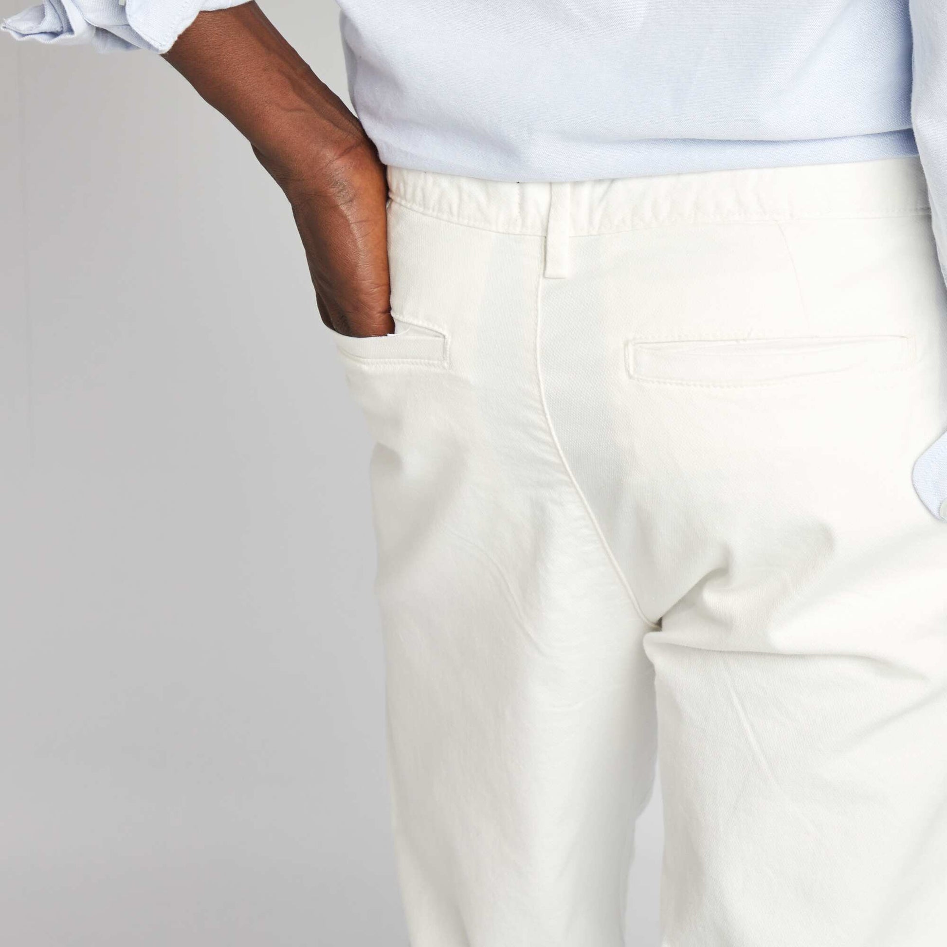 Pantalon chino uni BLANC