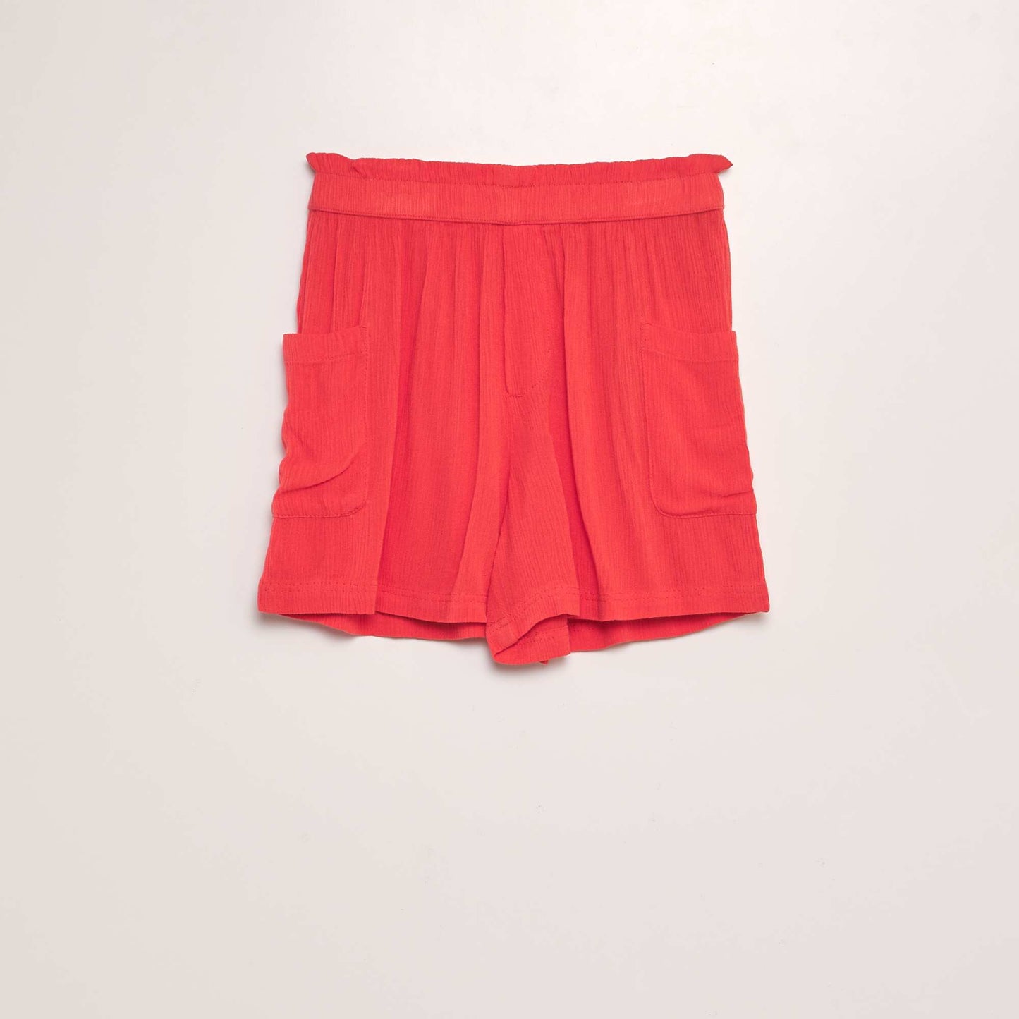 Short en maille crêpe ROUGE