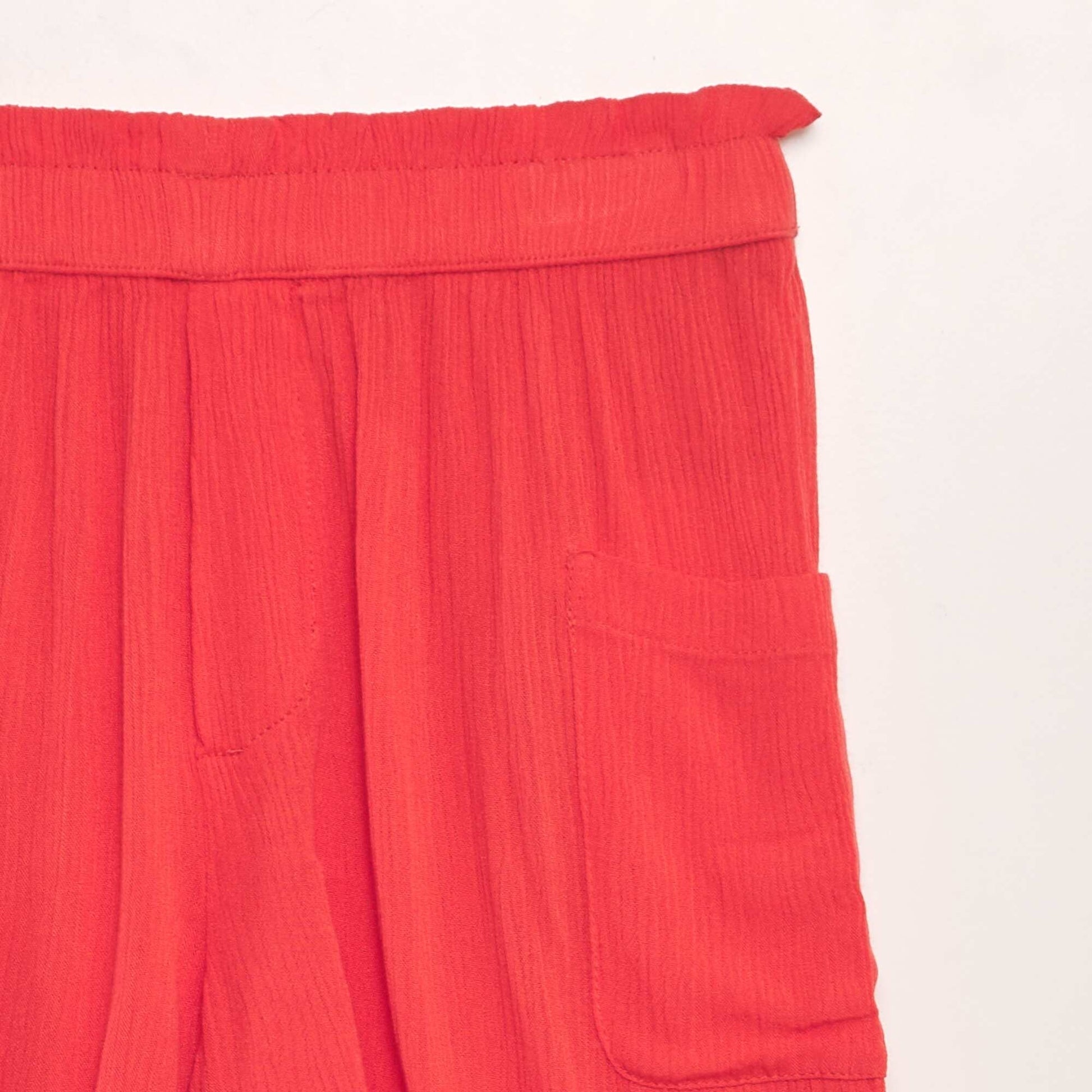 Short en maille crêpe ROUGE