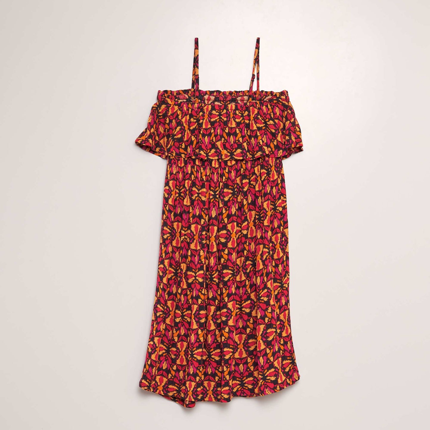 Robe en matière crêpée ROUGE