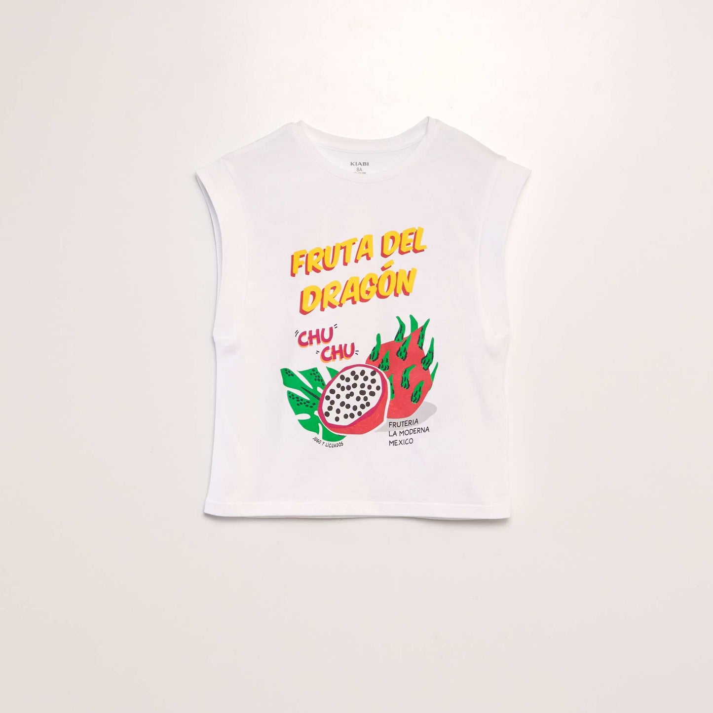 T-shirt en jersey avec manches très courtes BLANC