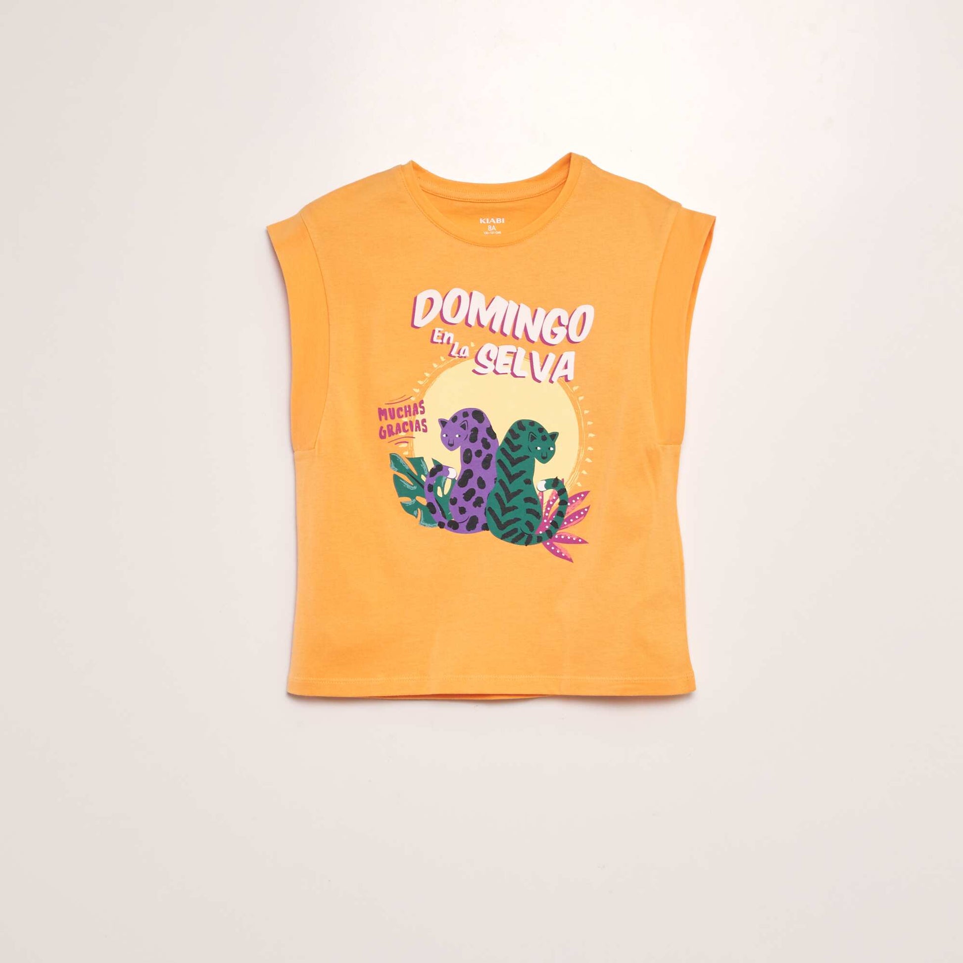 T-shirt en jersey avec manches très courtes ORANGE
