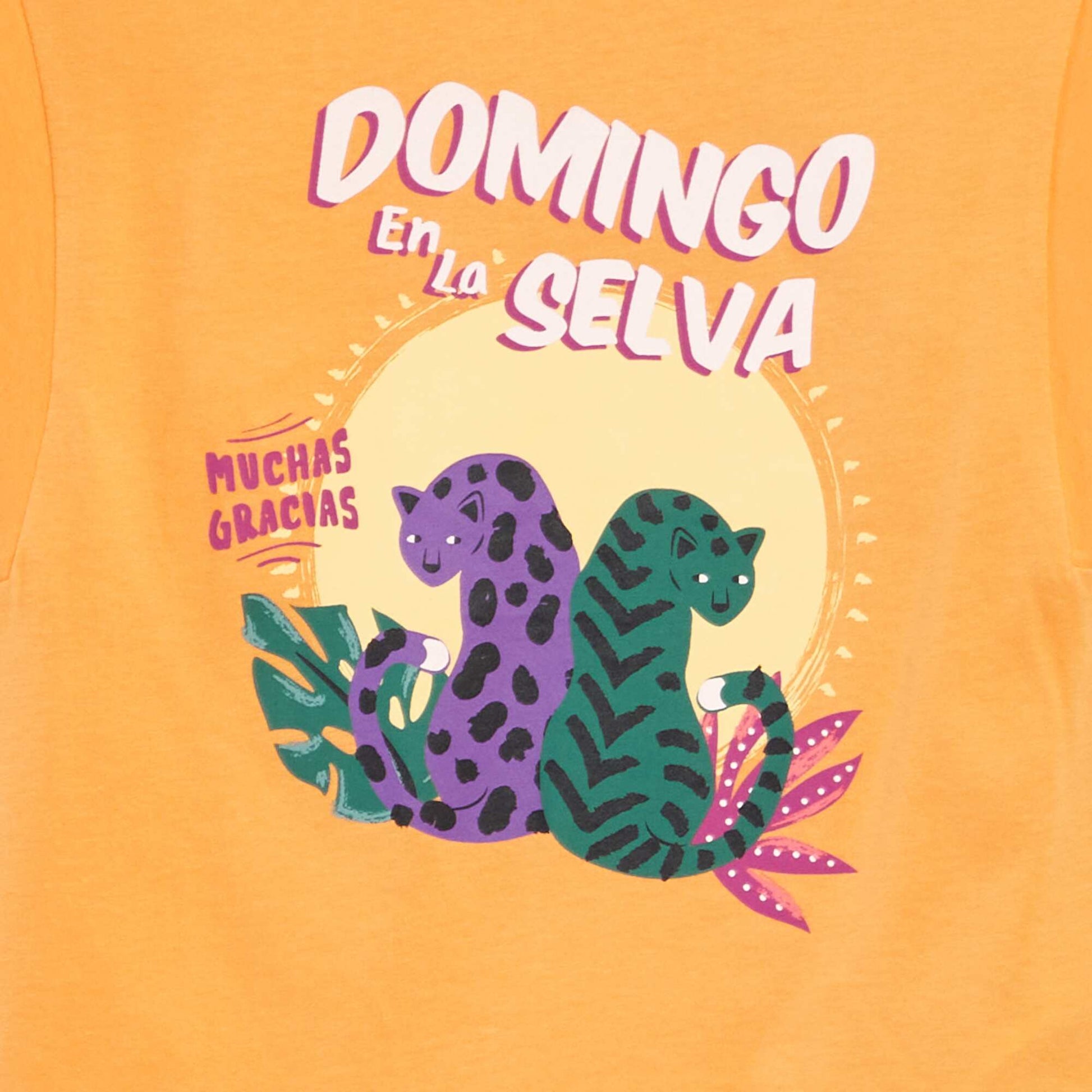 T-shirt en jersey avec manches très courtes ORANGE