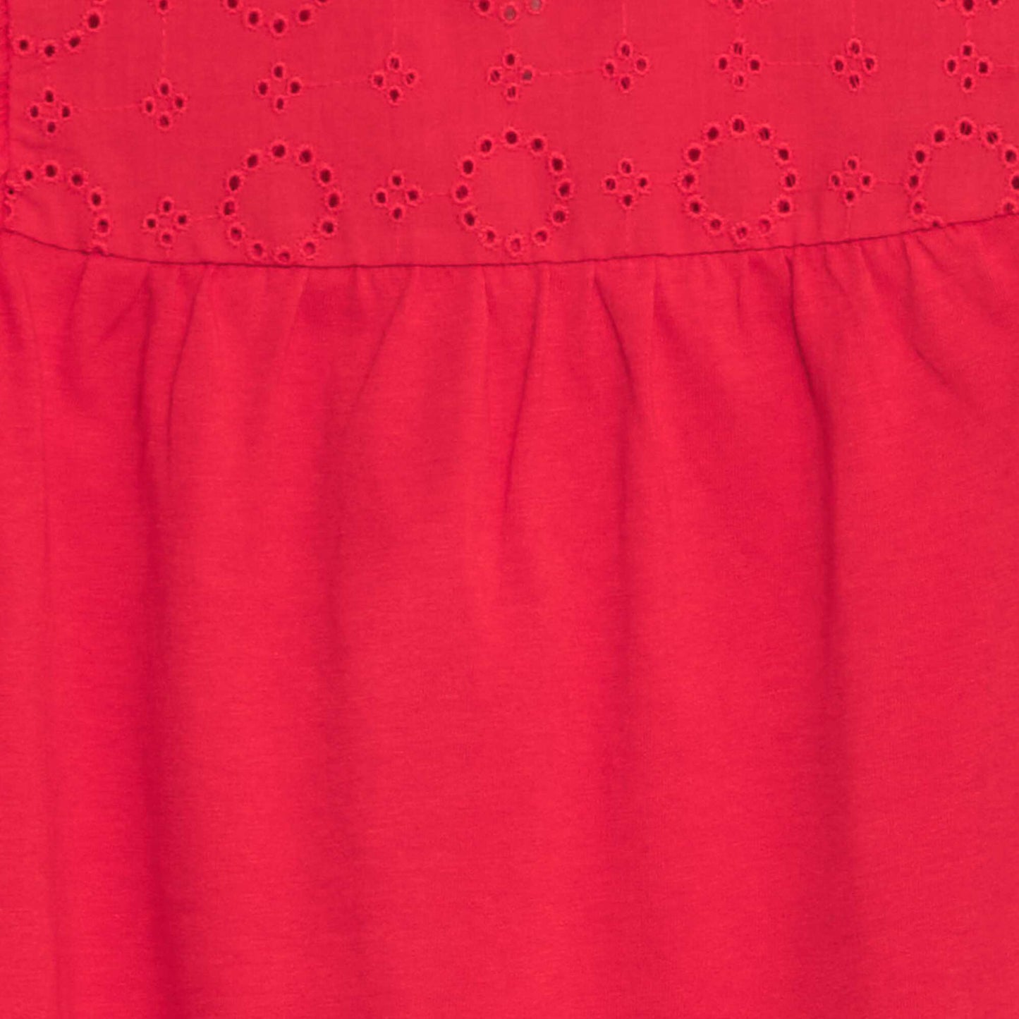 T-shirt avec broderie anglaise ROUGE