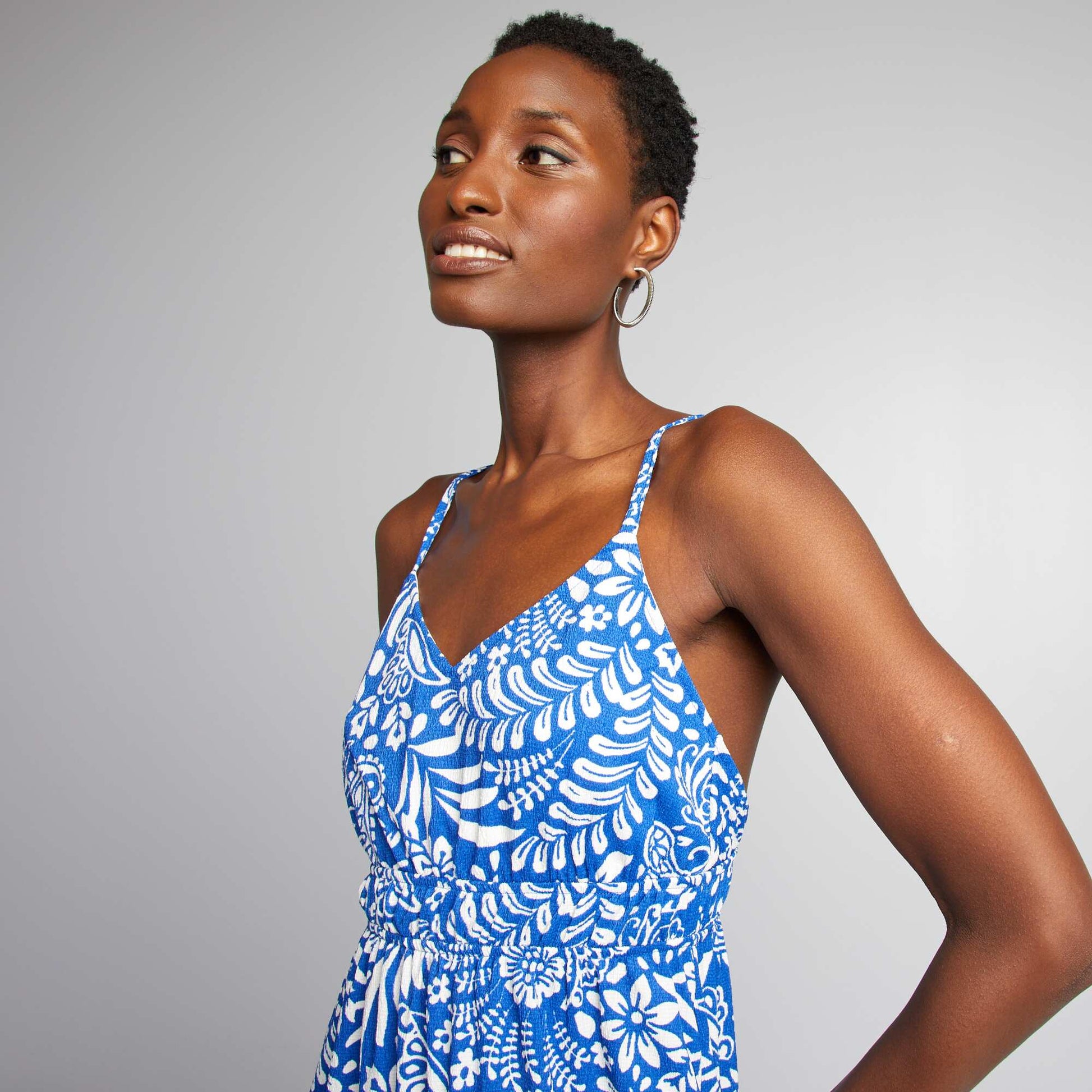 Robe longue imprimée BLEU